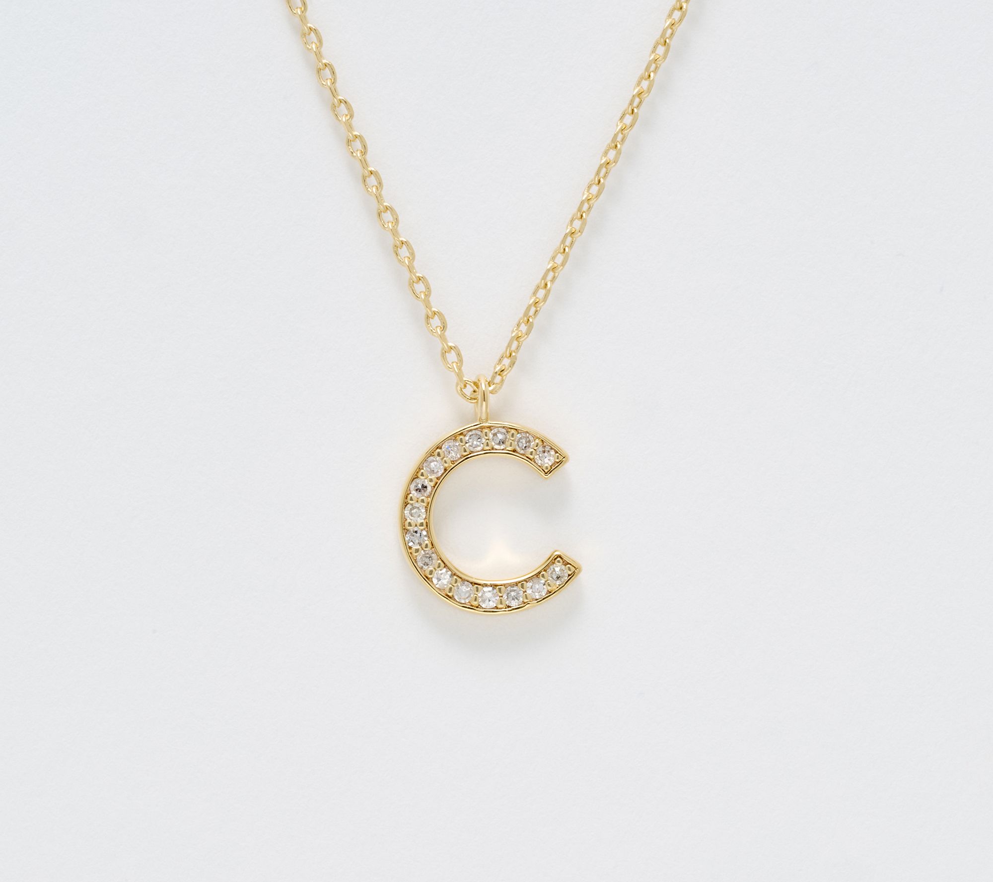 "As Is" Accents by Affinity 0.11 cttw Initial Pendant Necklace,Plated