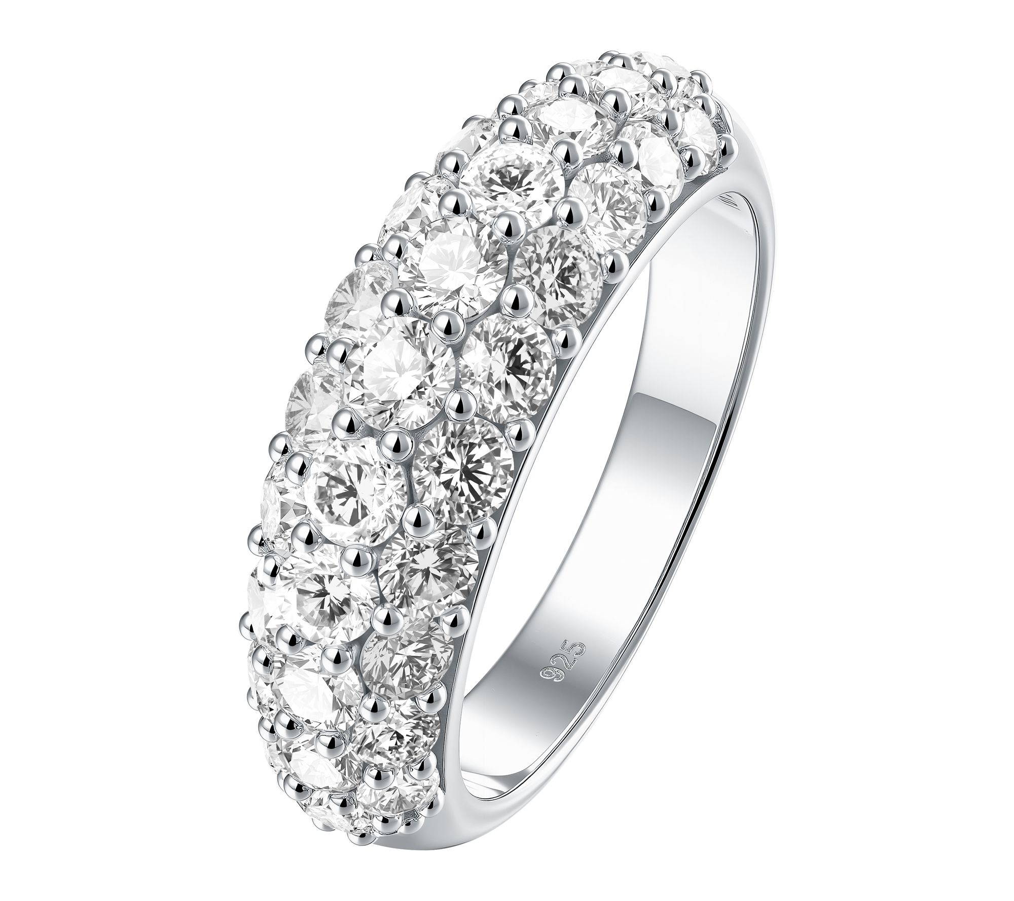 Moissanite Luxe 1.95 Multi-Row Eternity Band Ring, Sterling