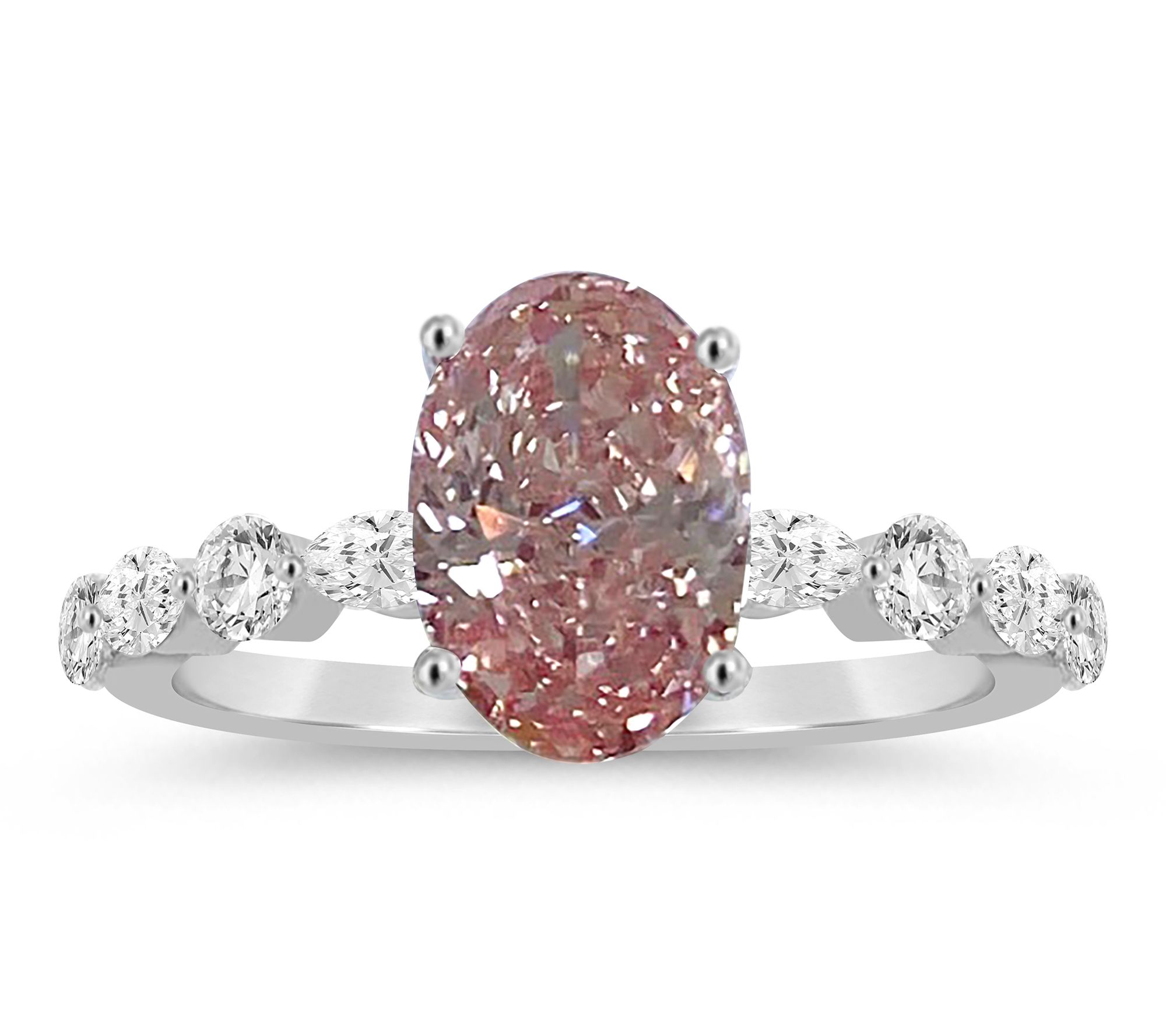 Fire Light 2.00 cttw Pink Lab Grown Diamond Ring, 14K Gold