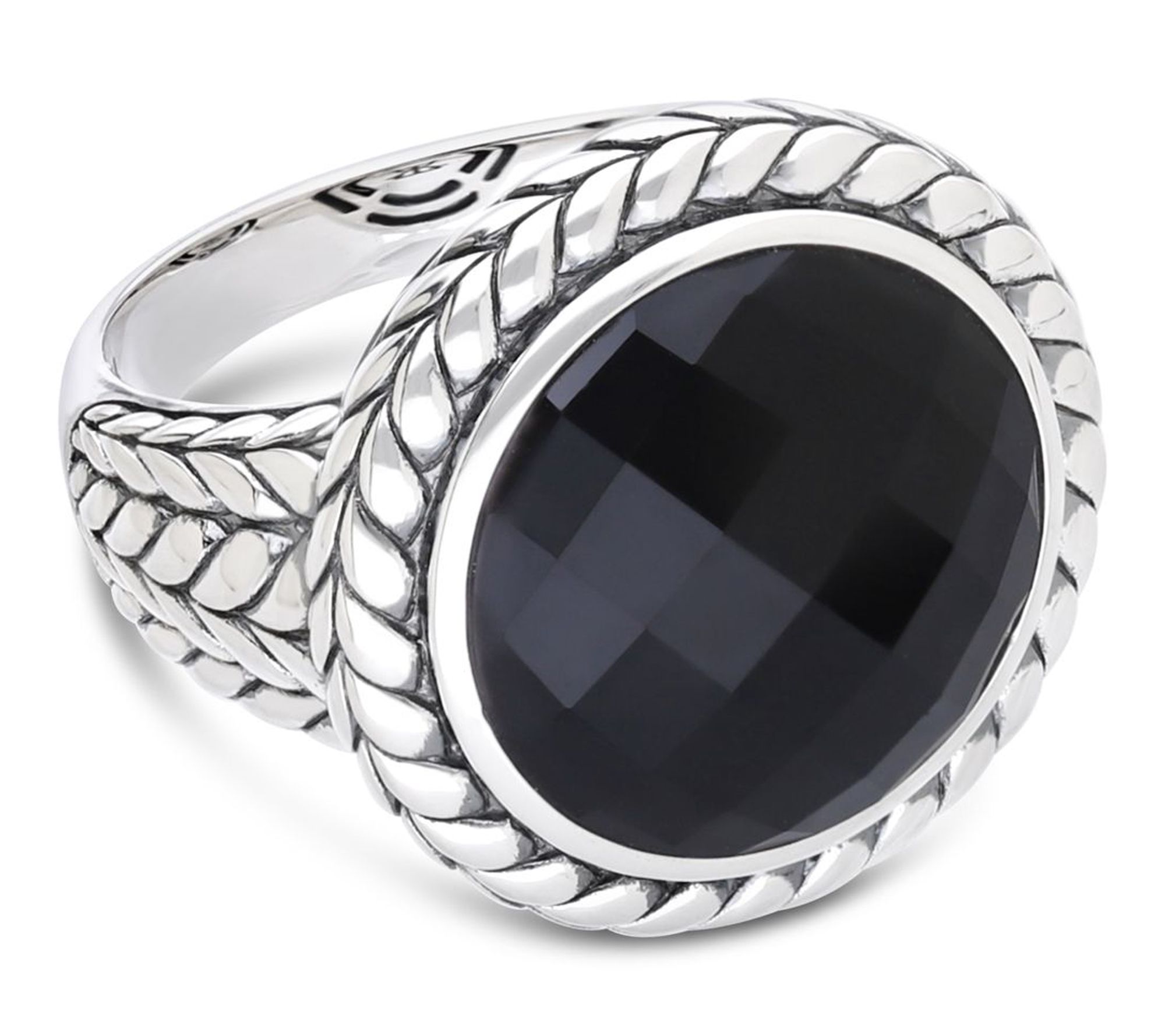 Tiffany Kay Studio Sterling Onyx Herringbone Cocktail Ring