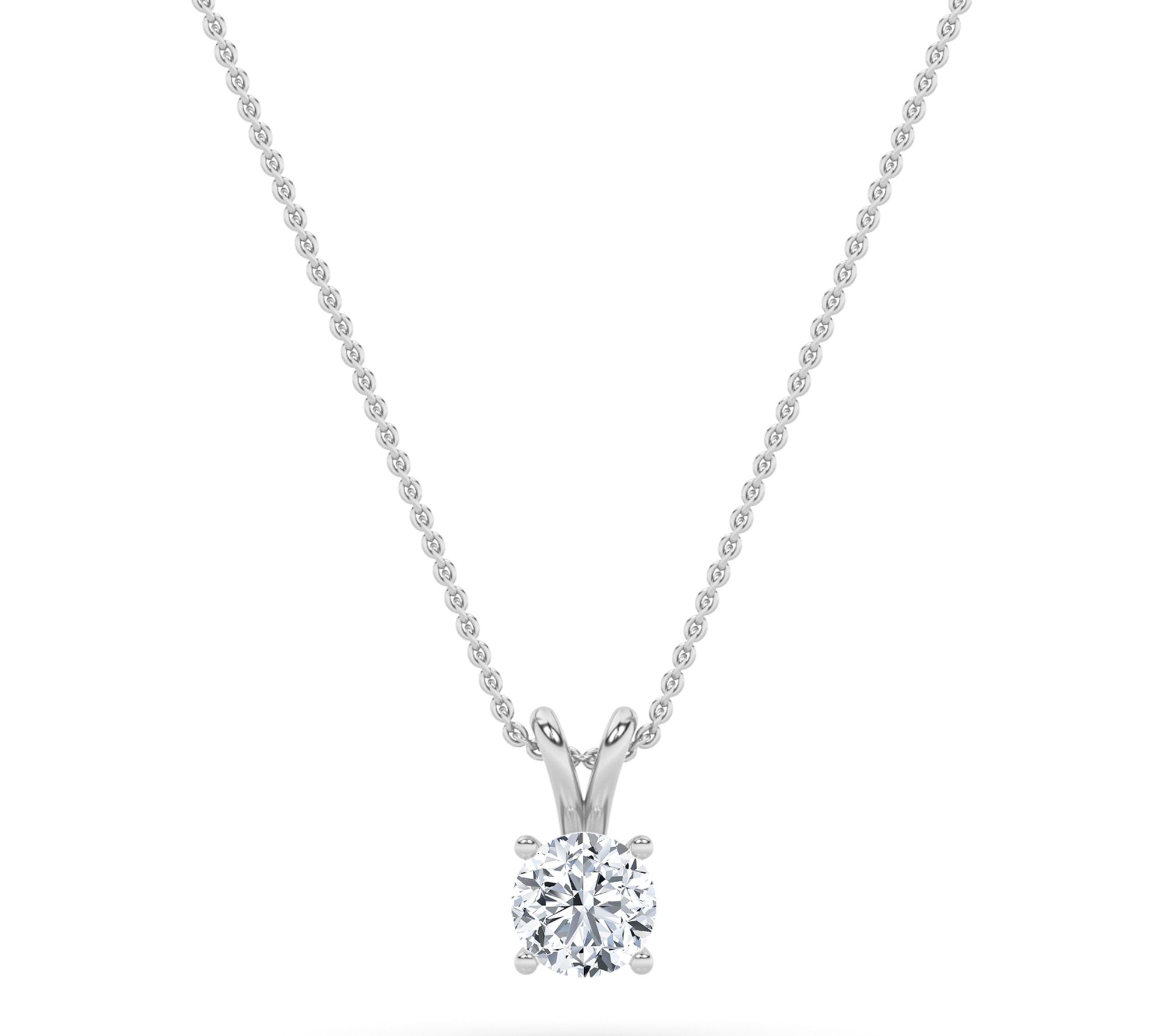 Fire Light 3.00 cttw Lab Grown Diamond Round Cut Necklace, 14K