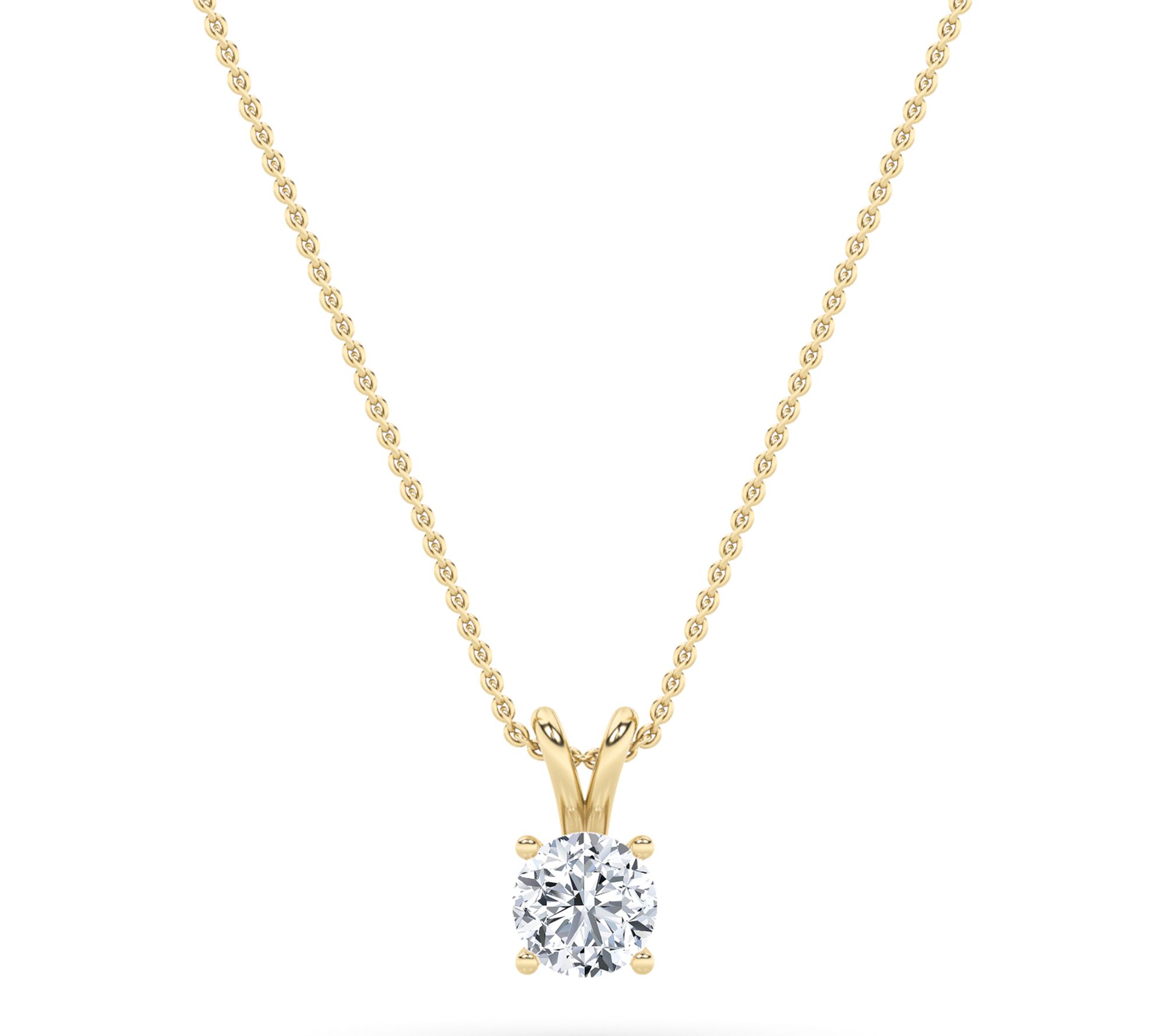Fire Light 3.00 cttw Lab Grown Diamond Round Cut Necklace, 14K