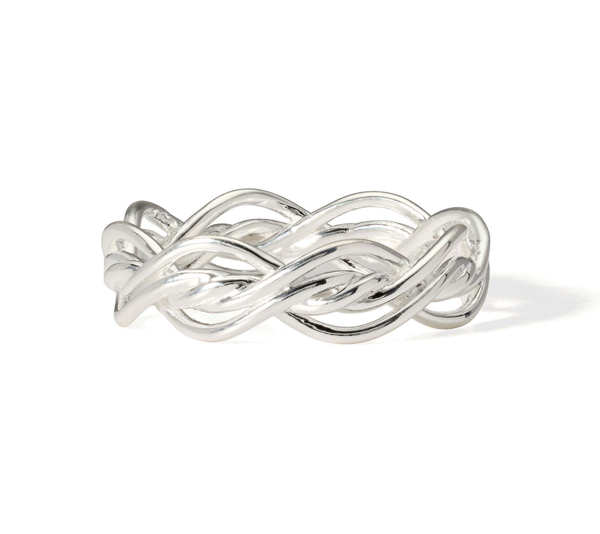 UltraFine 950 Silver Polished Braided Ring | QVC