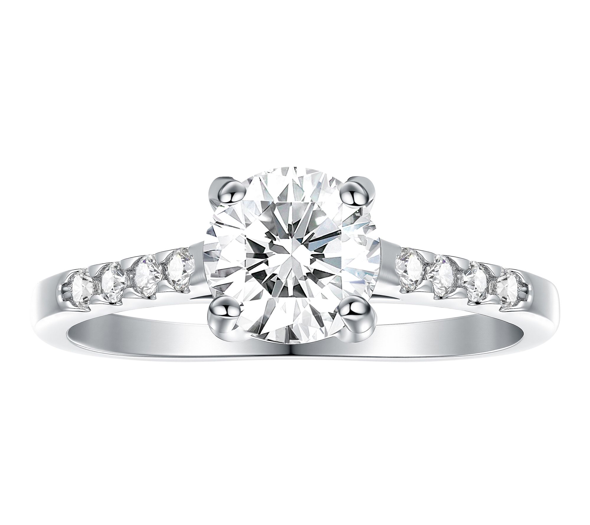 Steely by Diamonique Round Cut Solitaire Ring