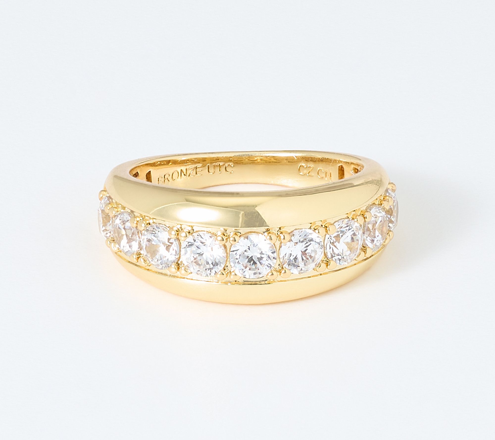 Diamonique x Kathy Levine Top Flight Graduated Band Ring, Bronze