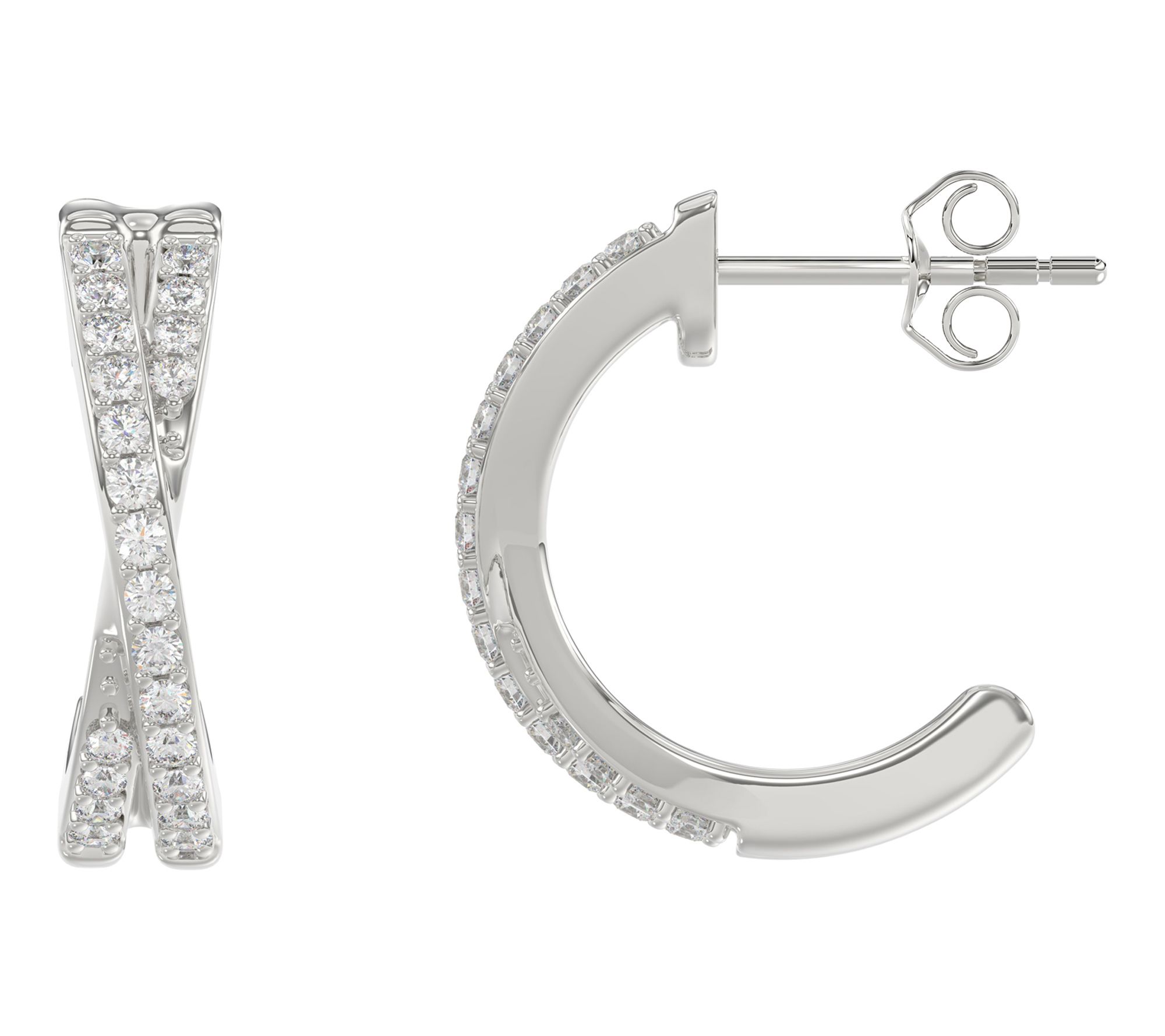 Accents by Affinity Criss Cross Hoop Earrings, Sterling Silver