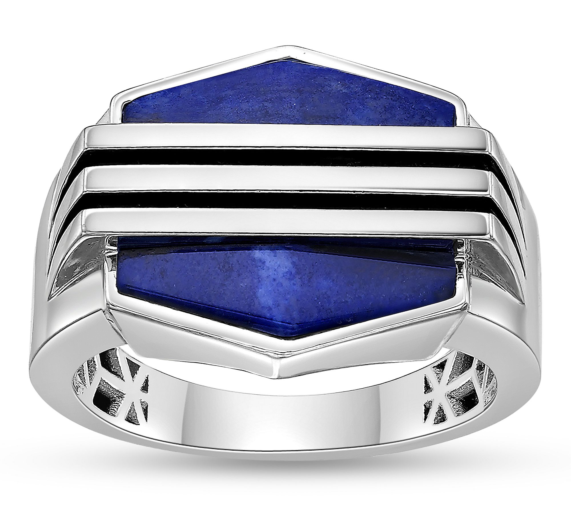 LYNX Men's Sterling Silver Sodalite Signet Ring