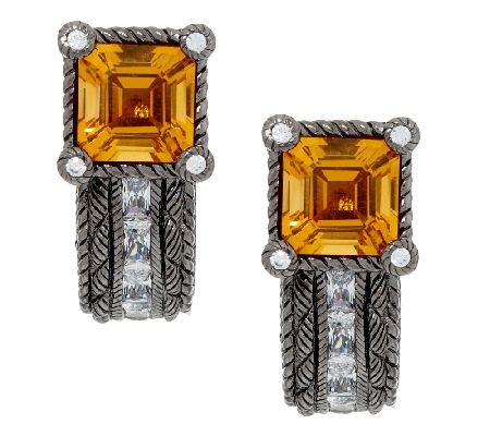 Judith Ripka Sterling 2.30ct Citrine and Diamonique Earrings - QVC.com