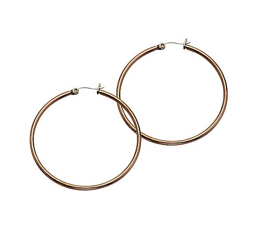 Steel by Design Chocolate-Plated Hoop Earrings