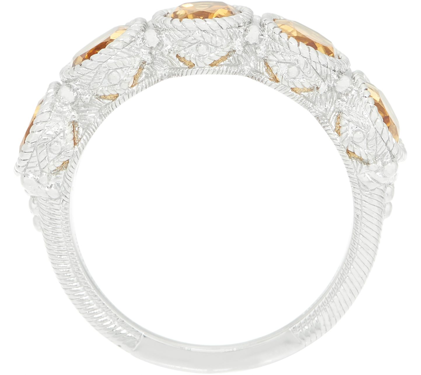 Judith Ripka Sterling Silver 5-Stone Oval Gemstone Ring - QVC.com
