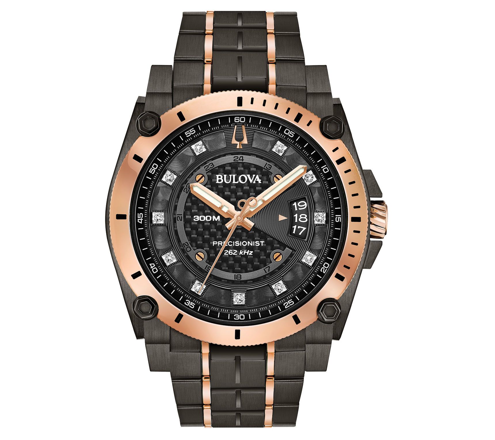 Bulova Men's Gray Precisionist Diamond Dial Watch