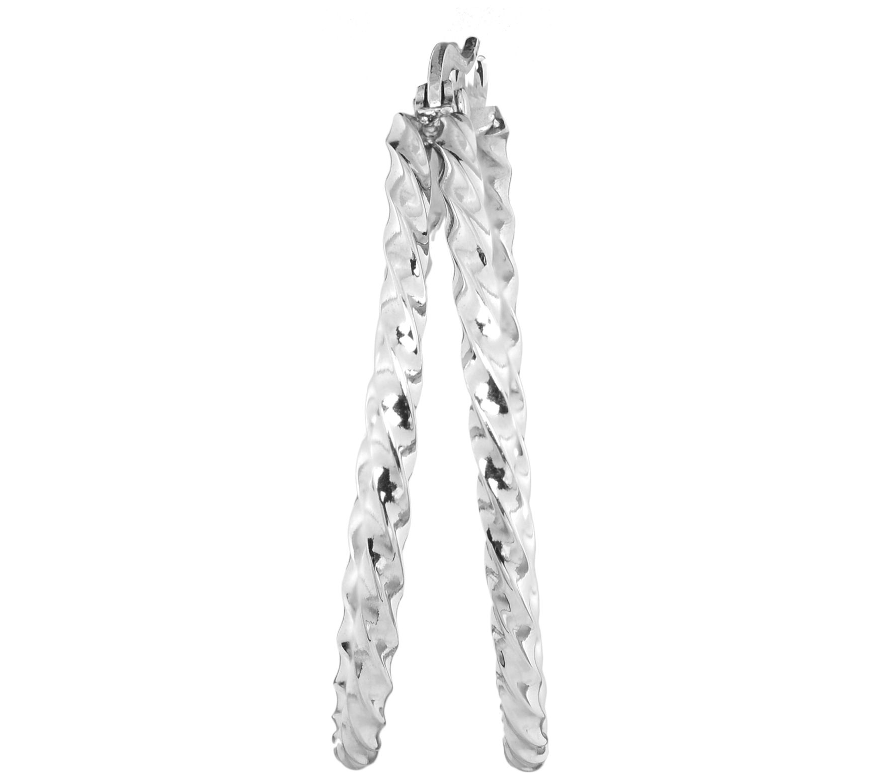 Steel by Design Twisted Rope Hoop Earrings - QVC.com