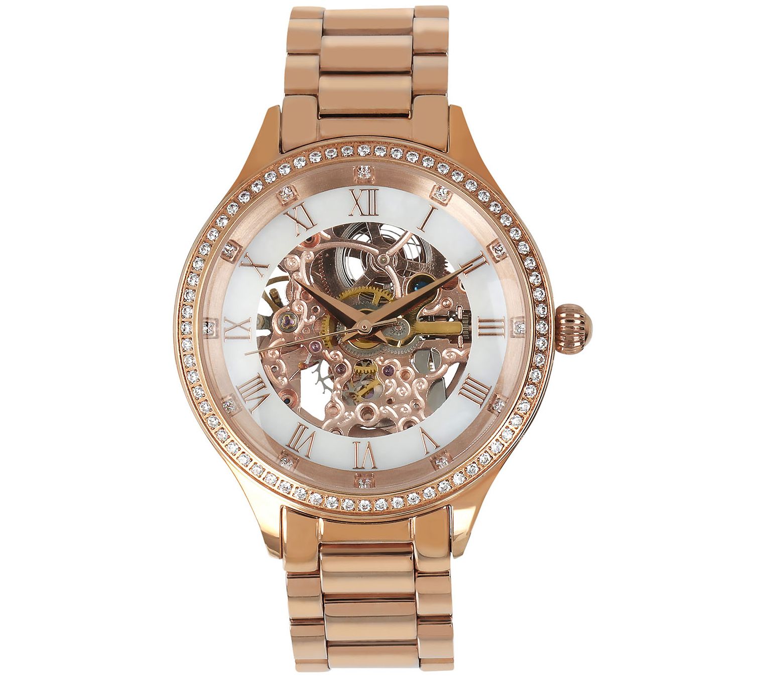 Steel by Design Women's Automatic Crystal D ial Watch