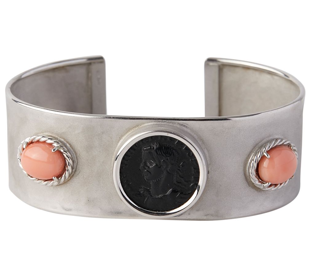 Tagliamonte Sterling Silver Multi-Gemstone Cameo Cuff