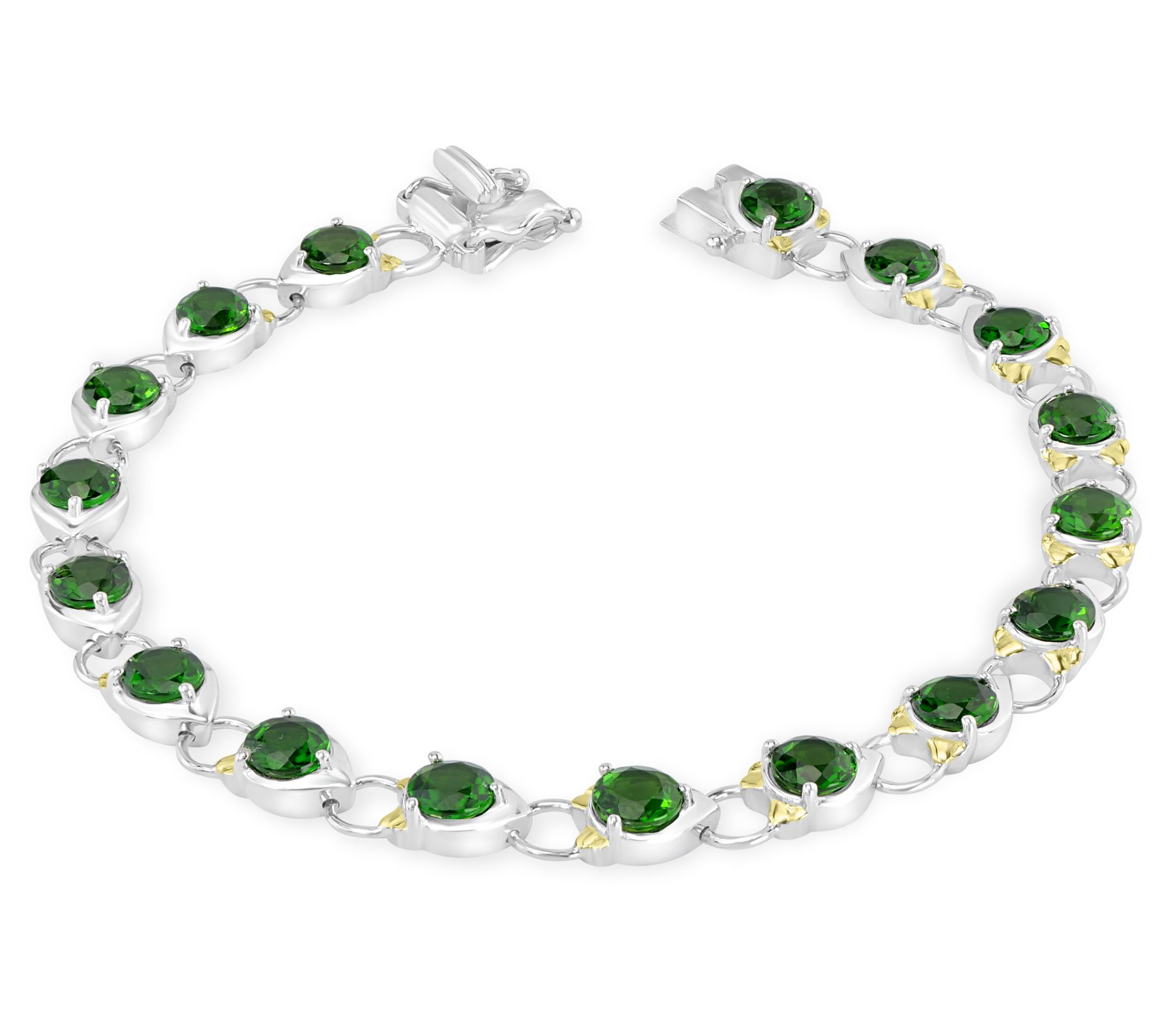 Generation Gems Two-Tone Sterling Gemstone L eaf Bracelet