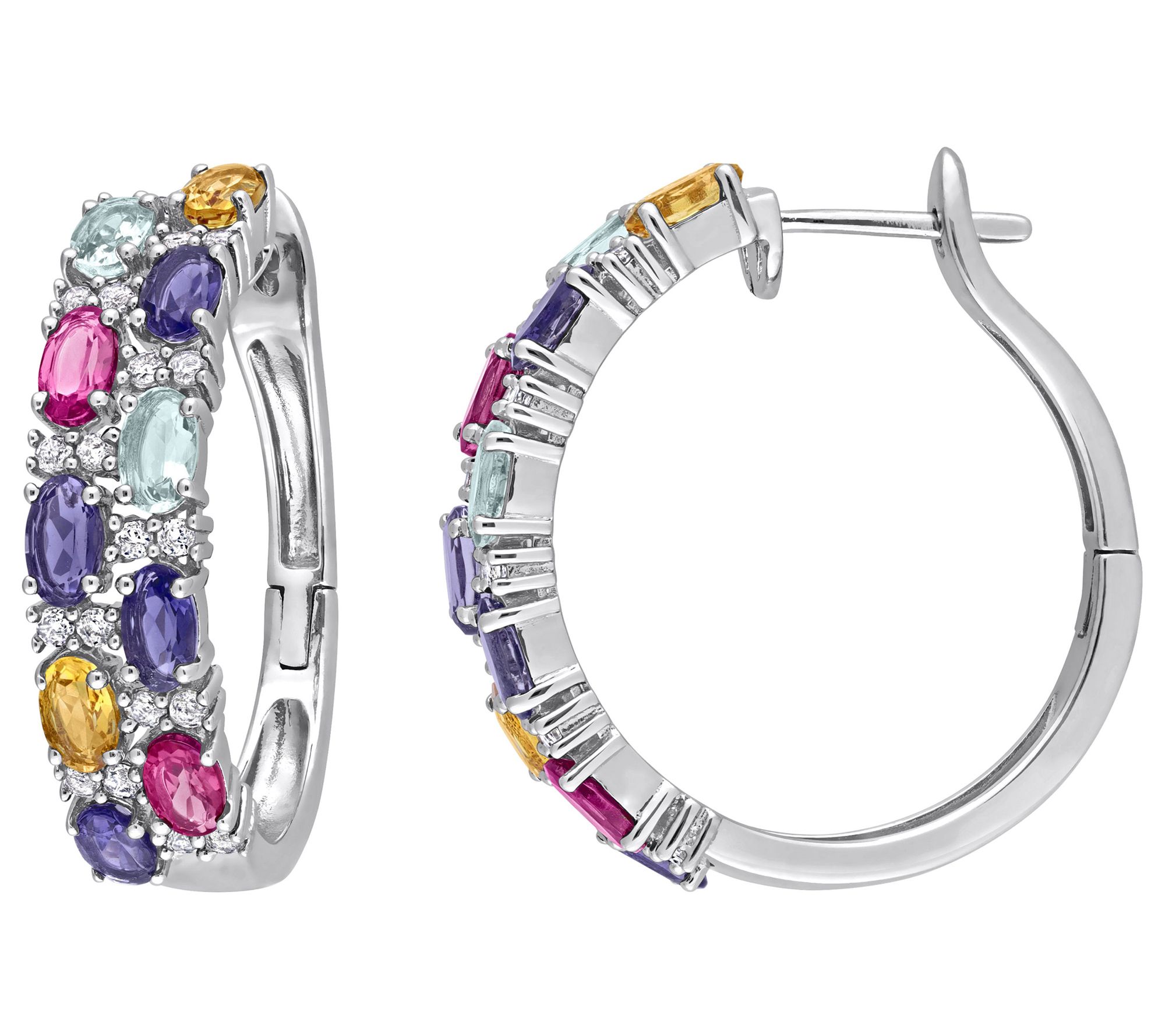Affinity Gems 5.95 cttw Multi-Gemstones Earring s, Sterling