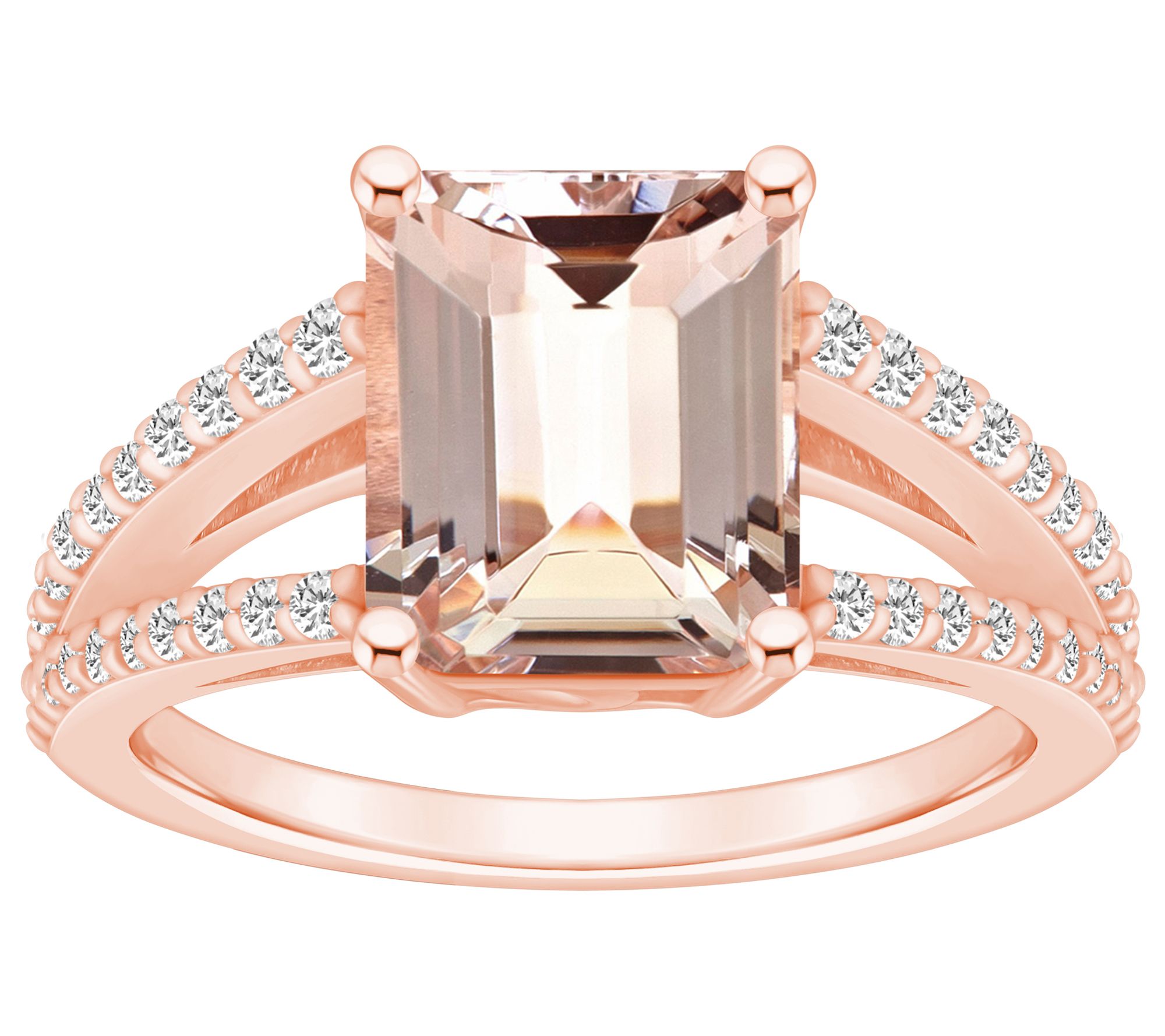 Affinity Gems 3.00 cttw Morganite & Diamond Rin g, 14K Gold