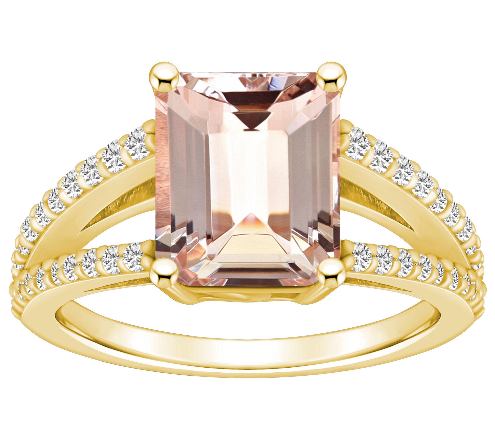 Affinity Gems 3.00 cttw Morganite & Diamond Rin g, 14K Gold