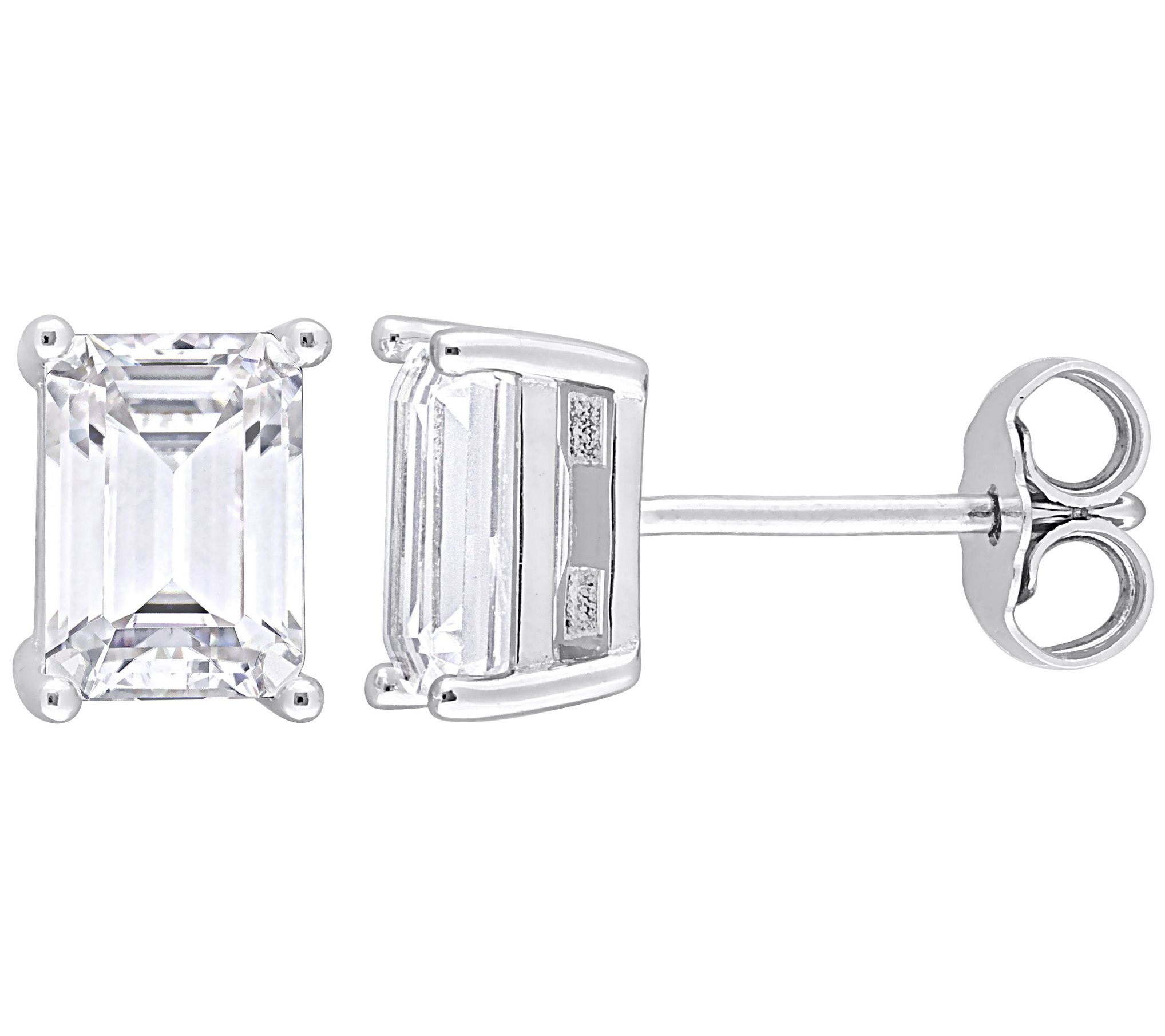 MoissanIce Moissanite 1.80 cttw Stud Earrings, Sterling Silver