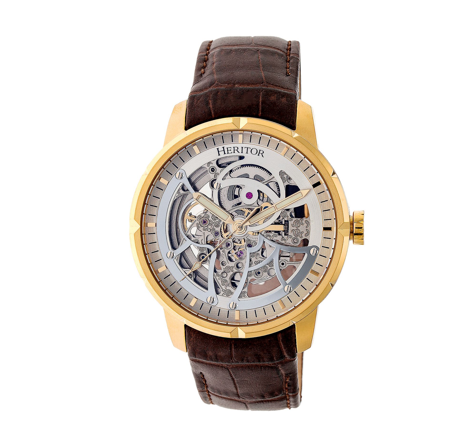 Heritor Automatic Men's Ryder Stainless Brown ad Gold Watch