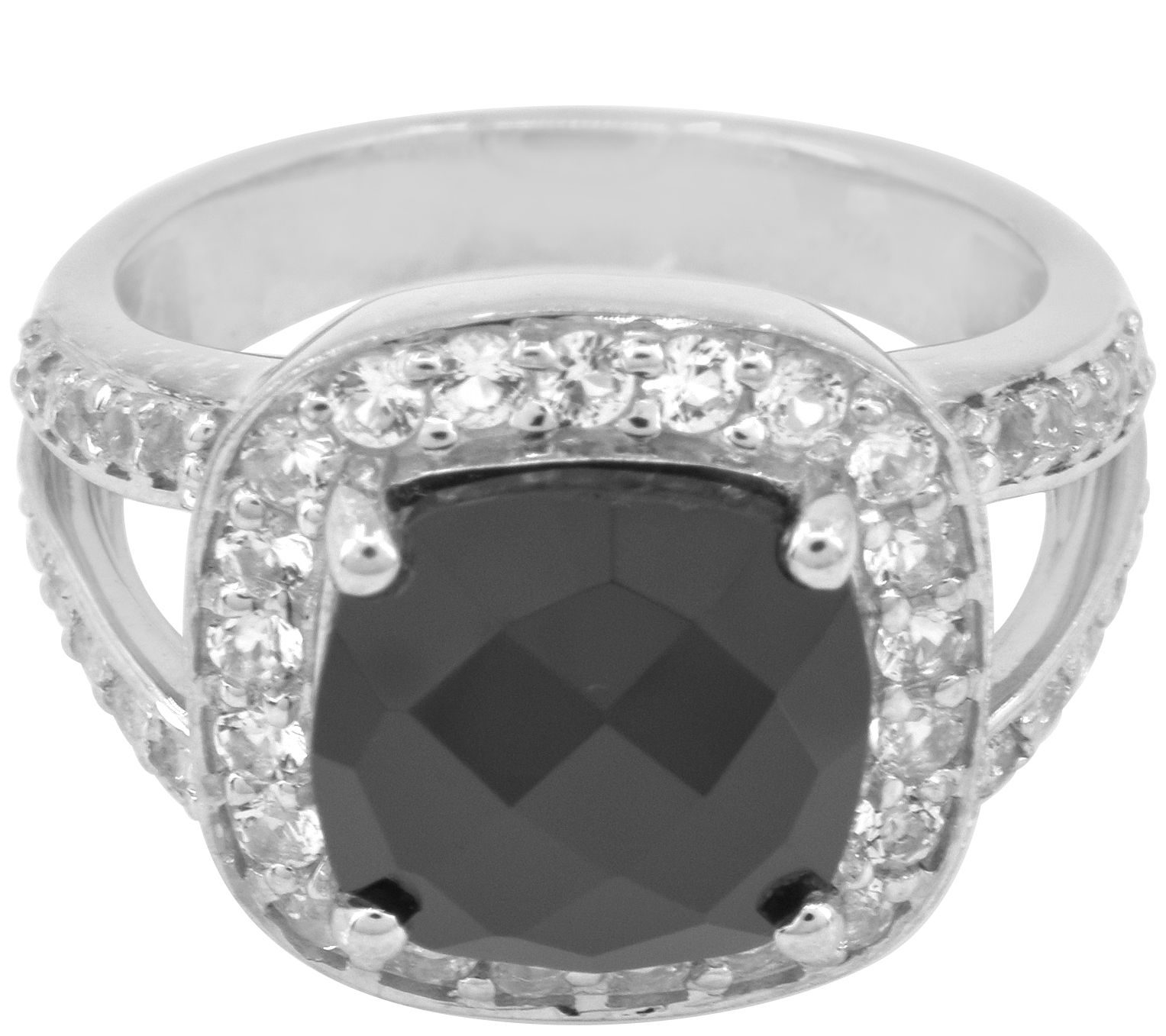 Affinity Gems Black Spinel & White Topaz Ring,terling - QVC.com