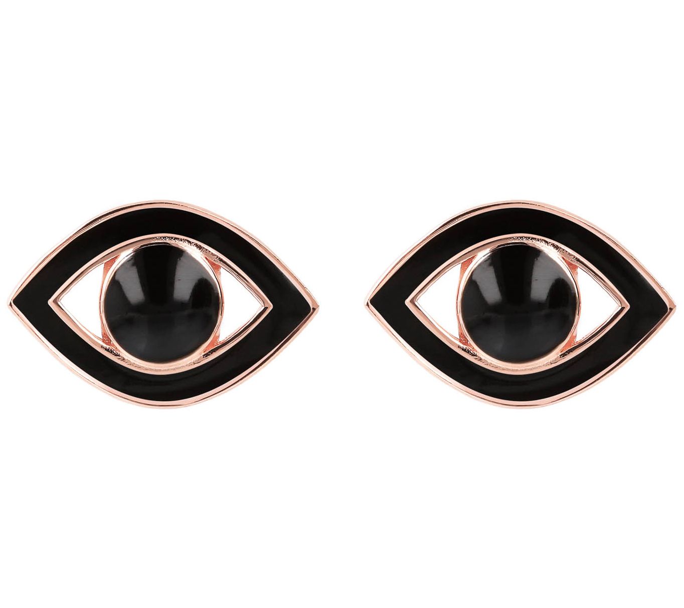 Netali Nissim Enamel Evil Eye Stud Earrings, 18K Rose Plated