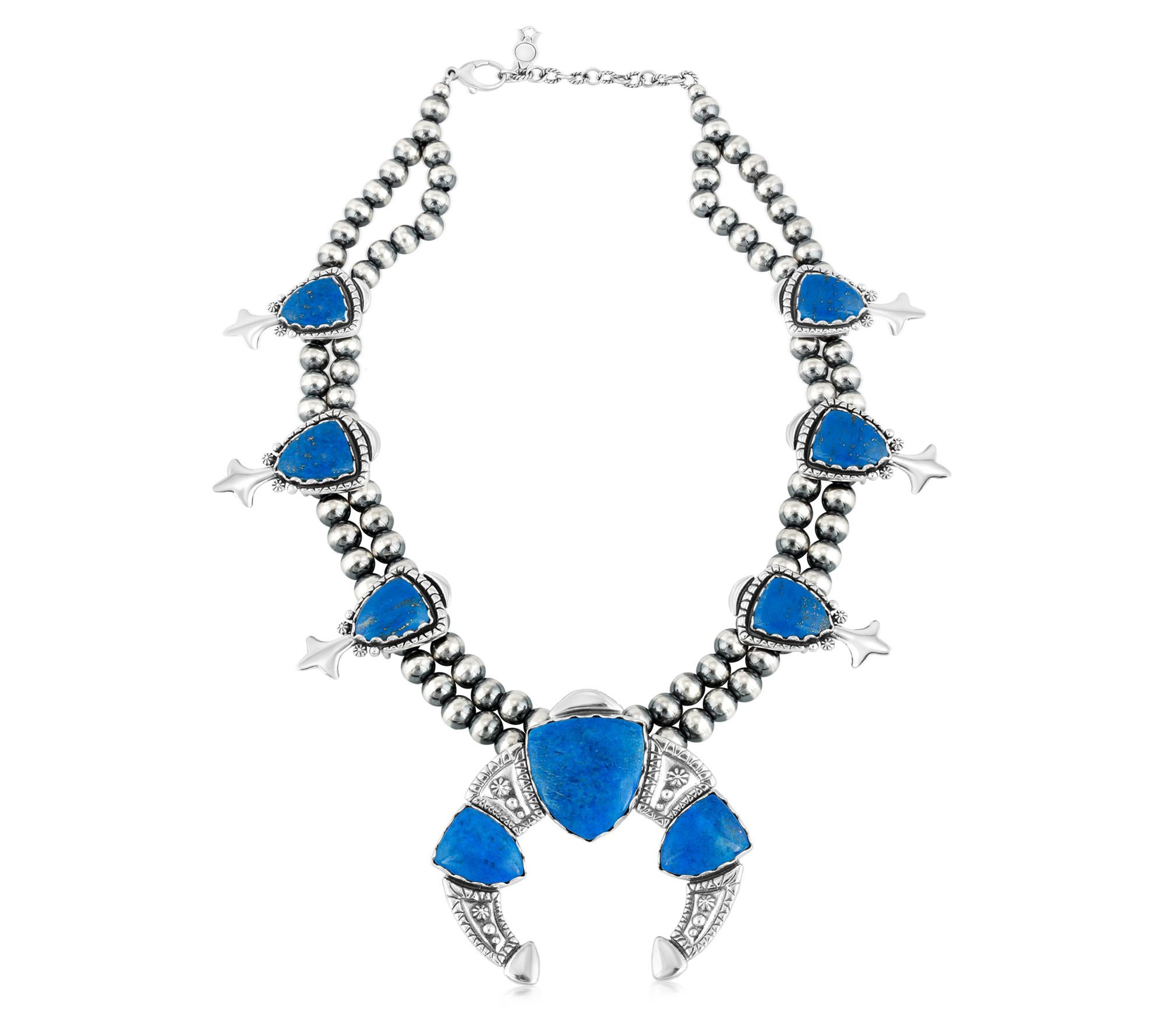 American West Sterling Shield Gemstone BlossomNecklace