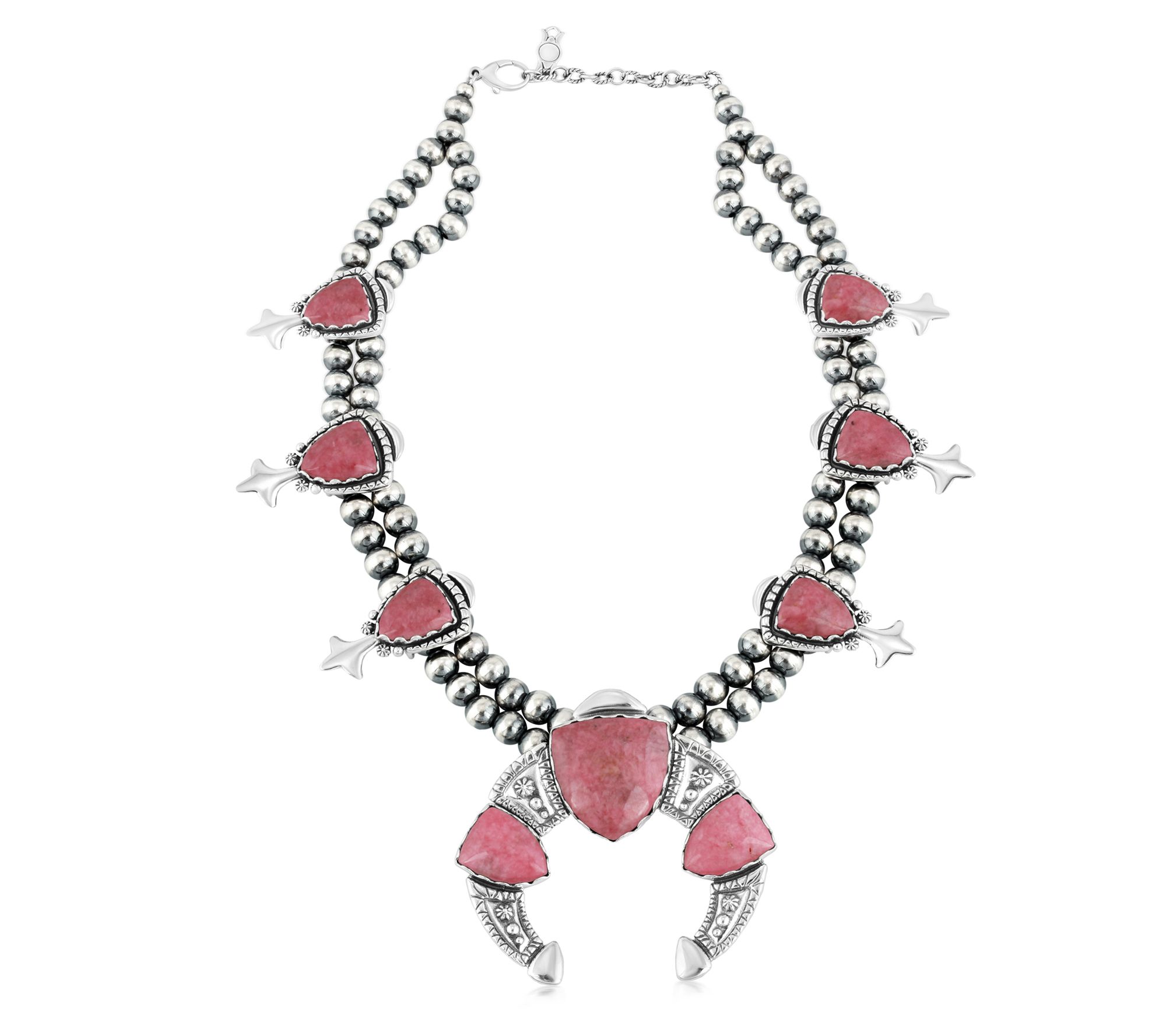 American West Sterling Shield Gemstone BlossomNecklace