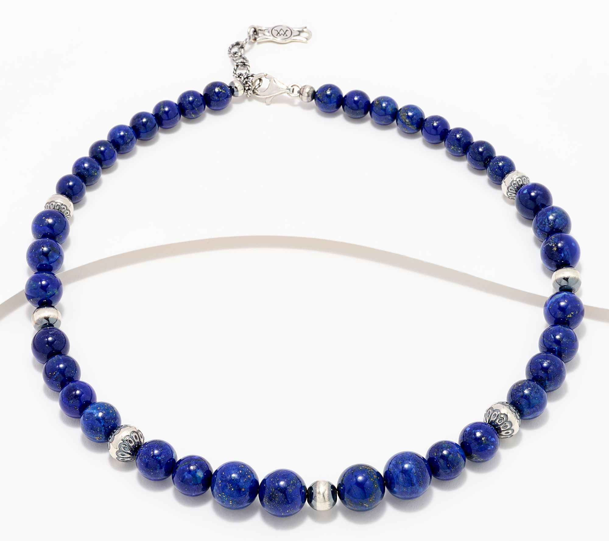 American West Graduated Gemstone & Silver Bead 17" Necklace