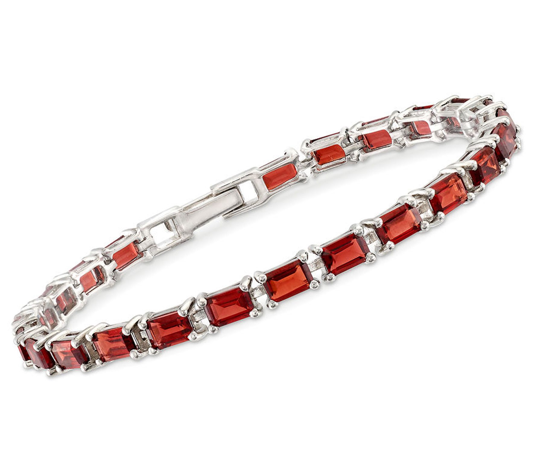 Affinity Gems Emerald Garnet Gemstone Bracelet,Silver