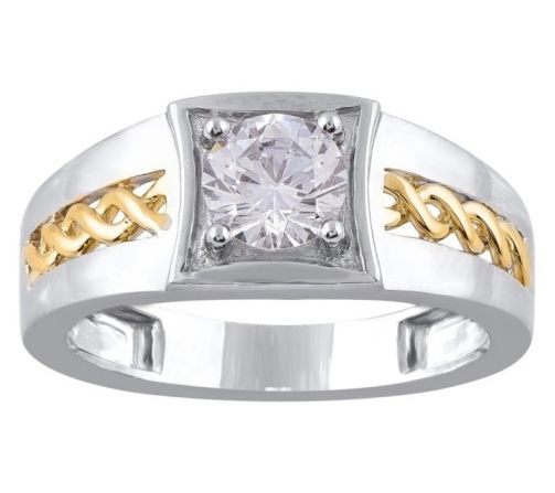 Affinity Diamonds Men's 1.00 cttw Two-Tone Twist Ring, 14K