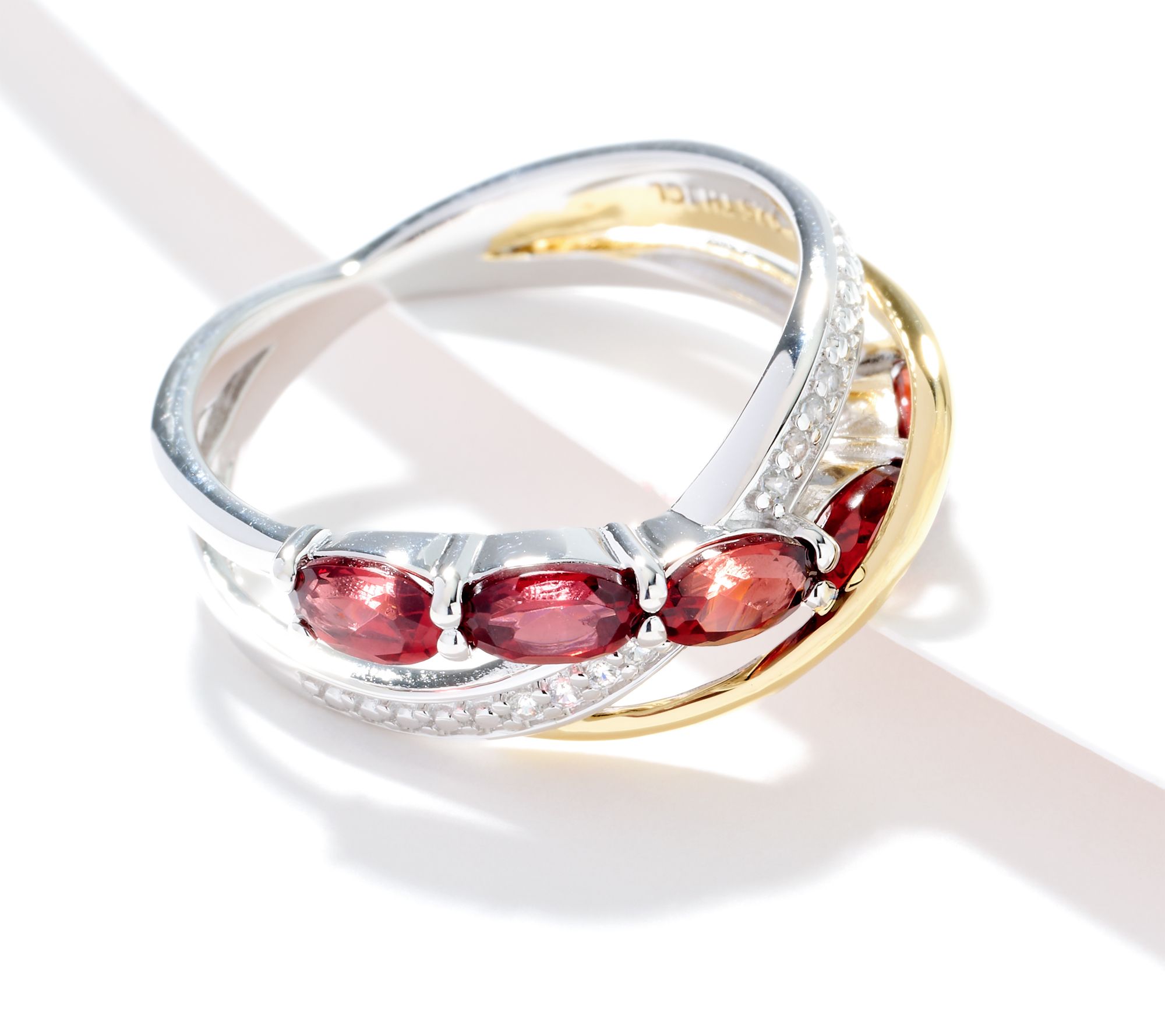 Affinity Gems Crossover Semi Precious Gemstone Ring, Sterling Silver