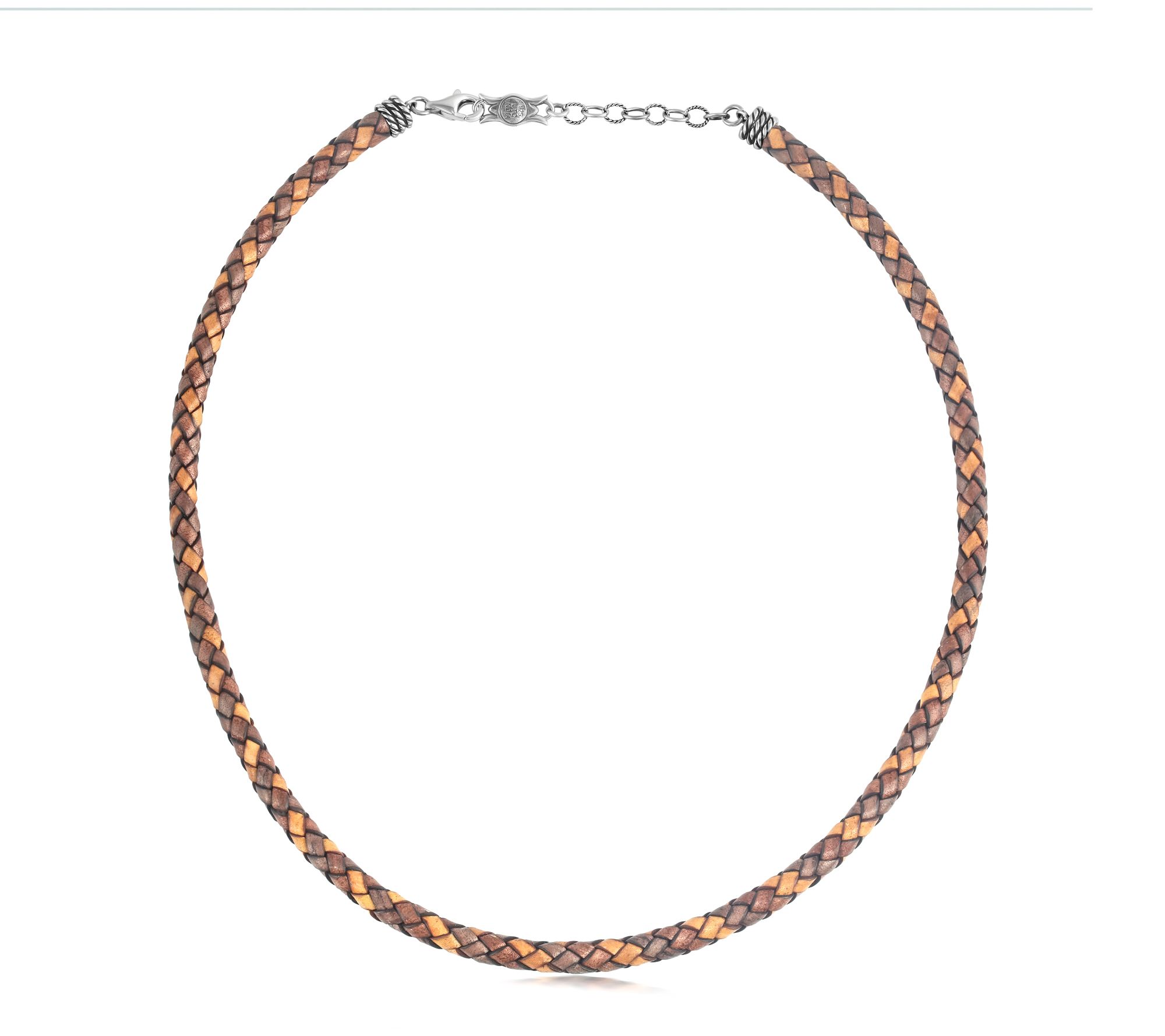 American West 20" Multi-Color Braided LeatherNecklace