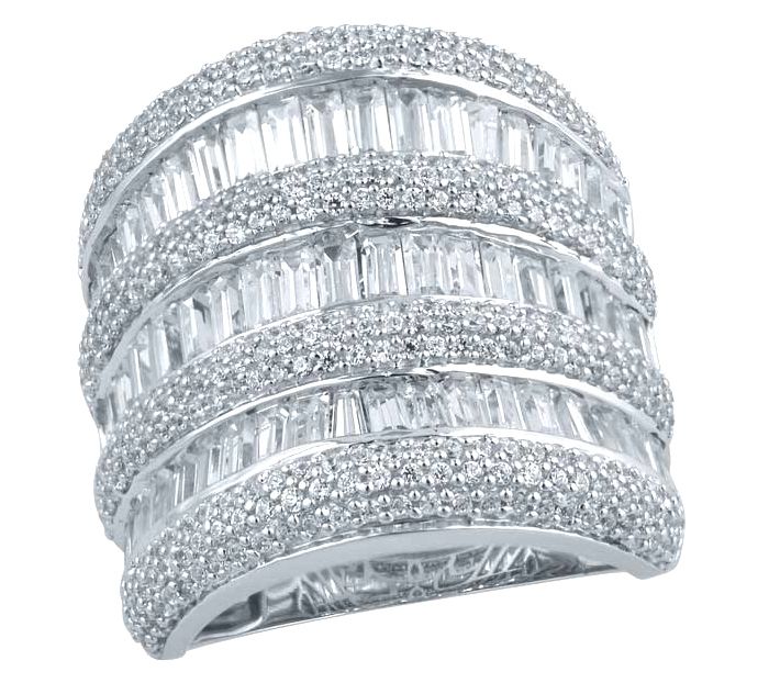 Affinity Diamonds 5.00 cttw Cocktail Ring, 14KWhite Gold