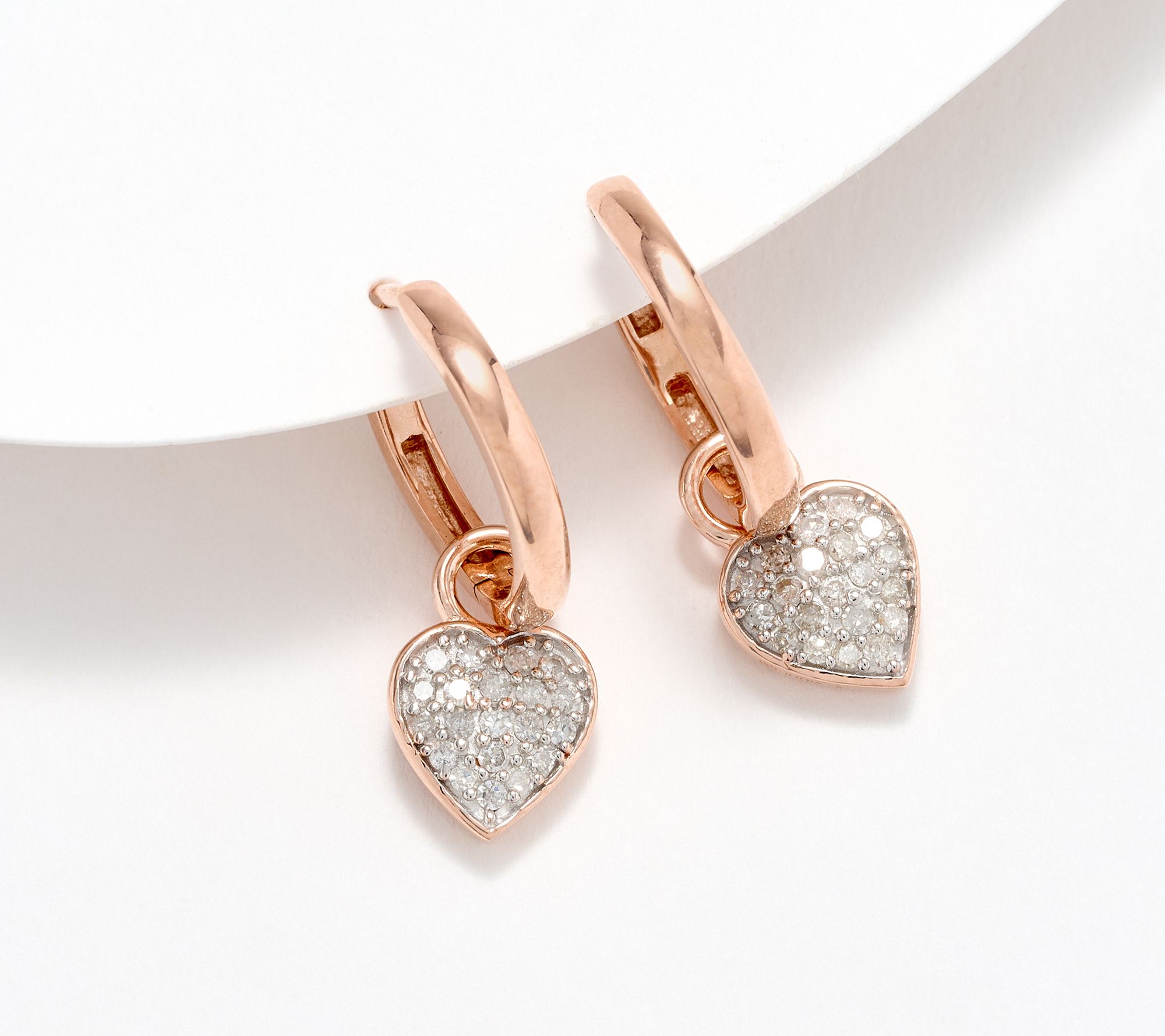 Accents by Affinity 0.25 cttw Heart Drop Earrings, Sterl
