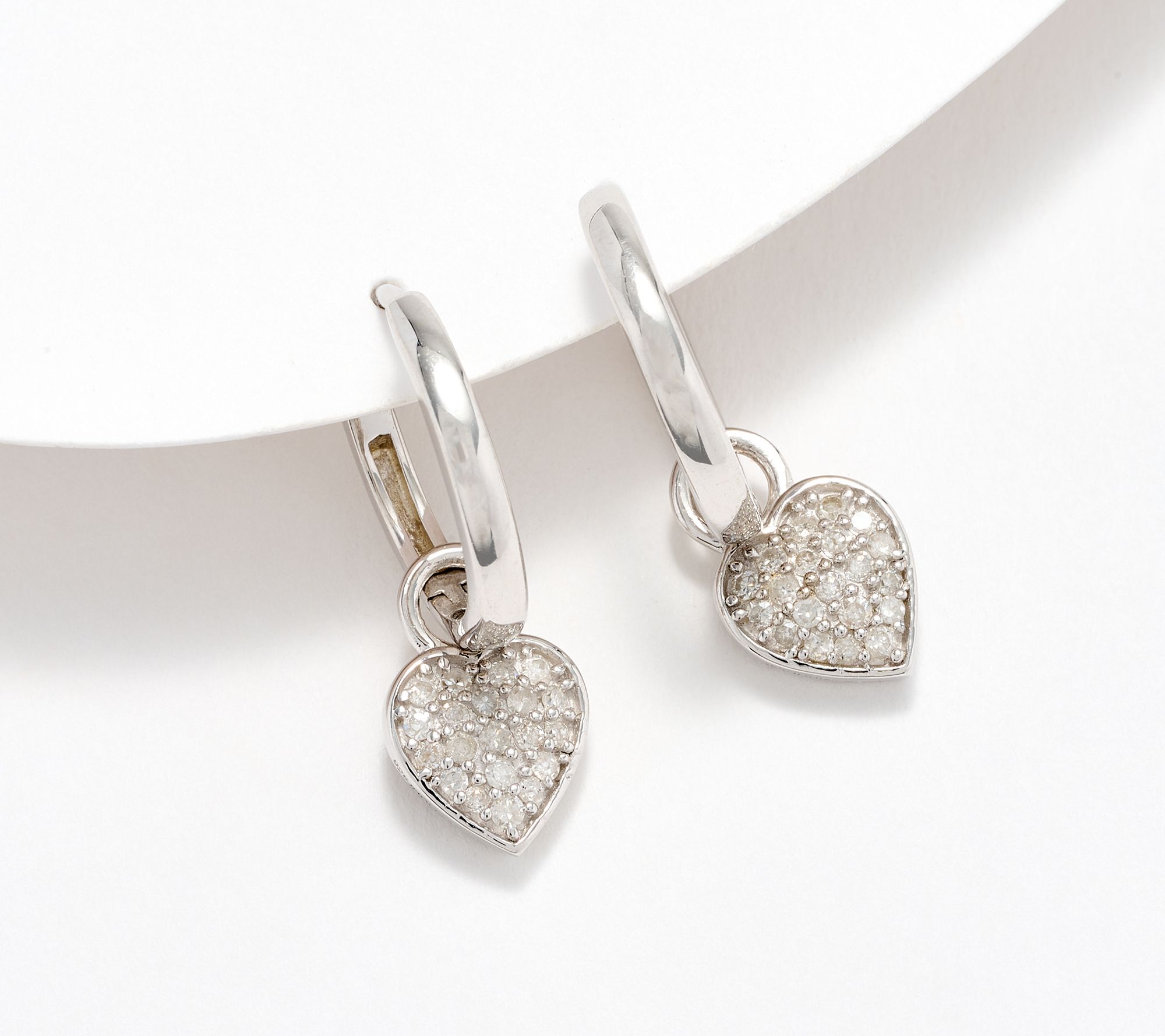 Accents by Affinity 0.25 cttw Heart Drop Earrings, Sterl