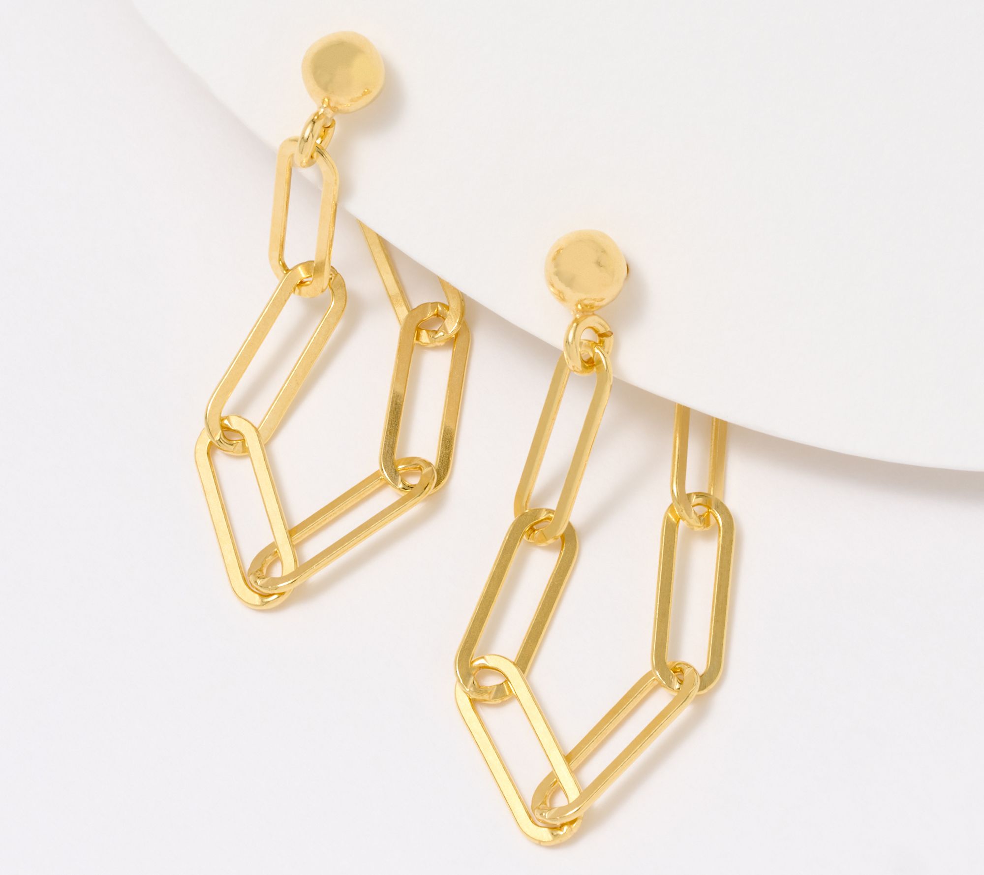 "As Is" UltraFine 950 Silver Chain 1-1/4" Hoop Earrings, Plate