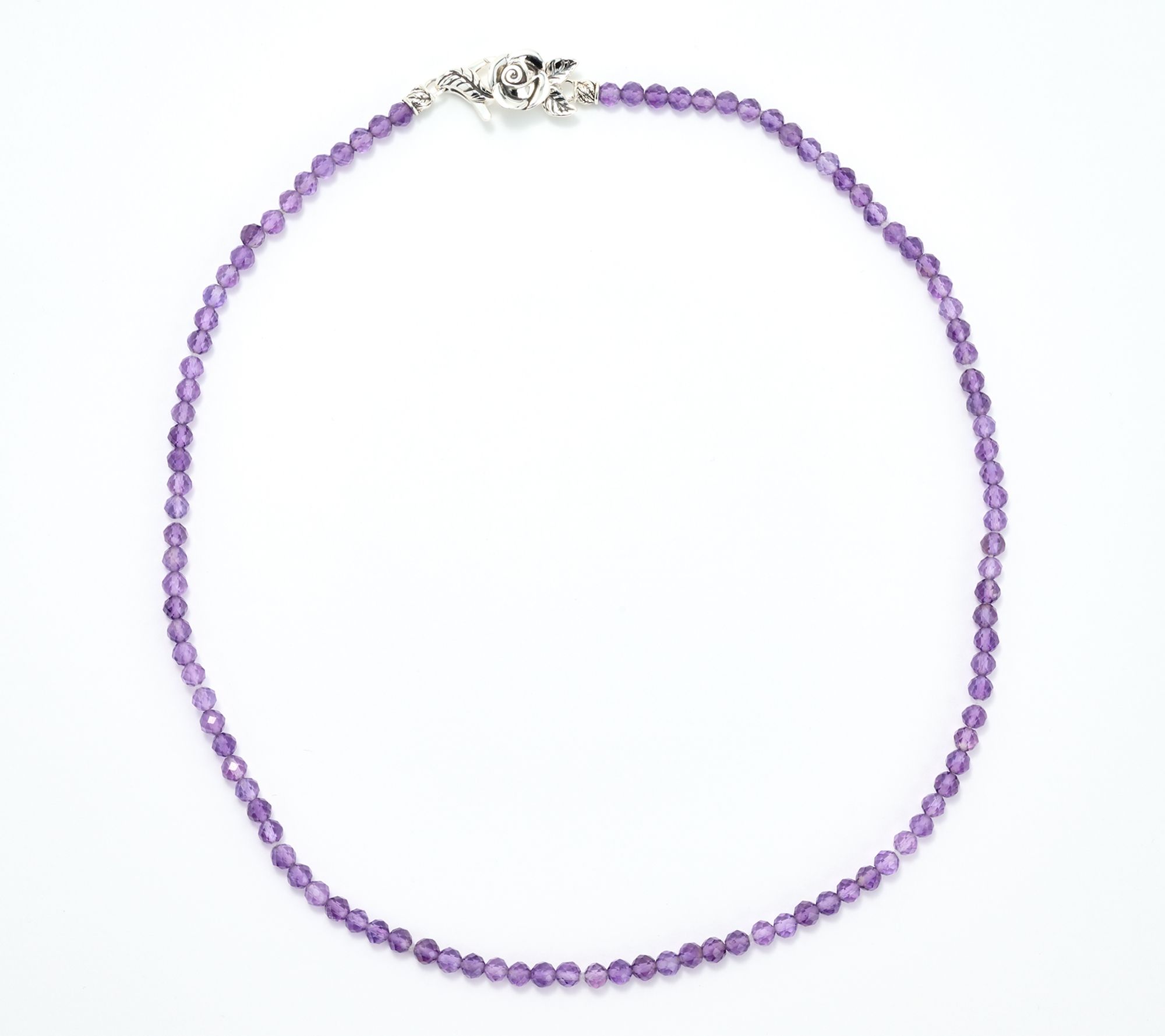Third Person Sterling Silver Gemstone Bead Rose 18" Necklace