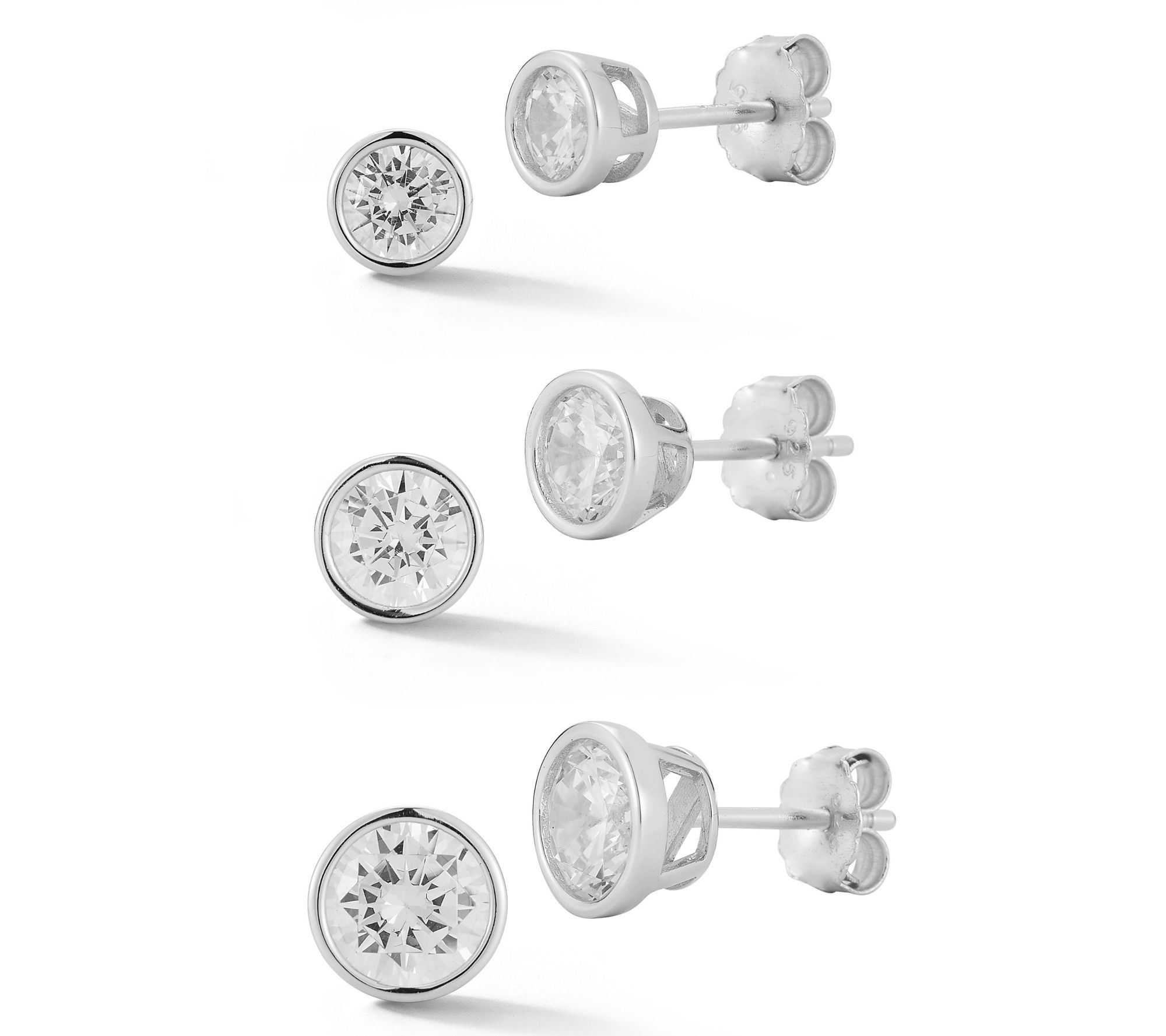 Rachel Zoe Set of 3 Round Stud Earrings, Sterling