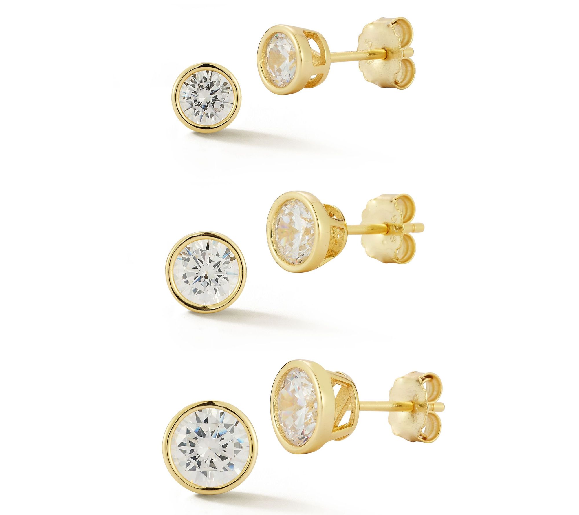 Rachel Zoe Set of 3 Round Stud Earrings, Sterling