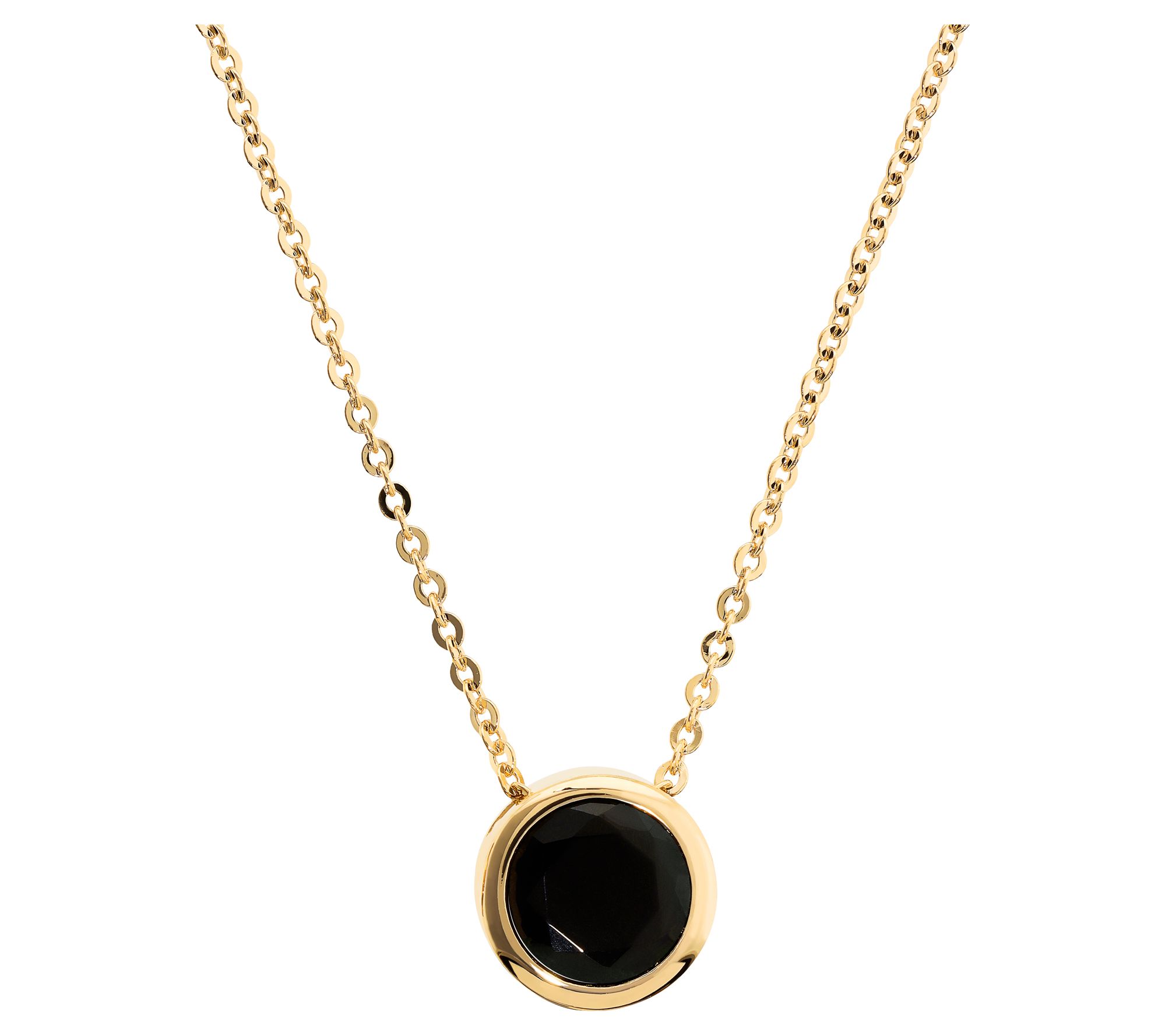 Diamonique x  Bronzo Italia Black Pendant w/ Chain