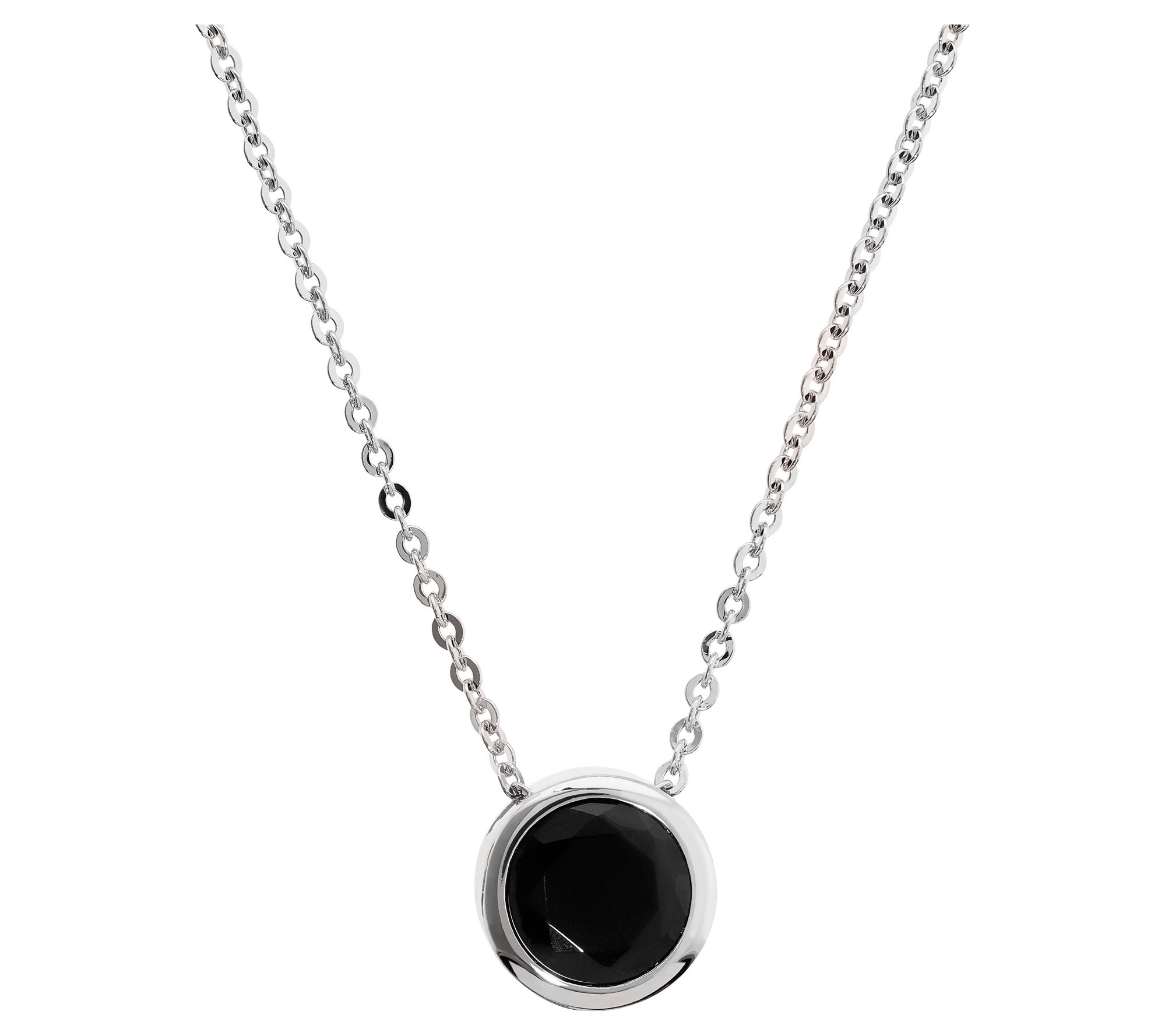 Diamonique x  Bronzo Italia Black Pendant w/ Chain