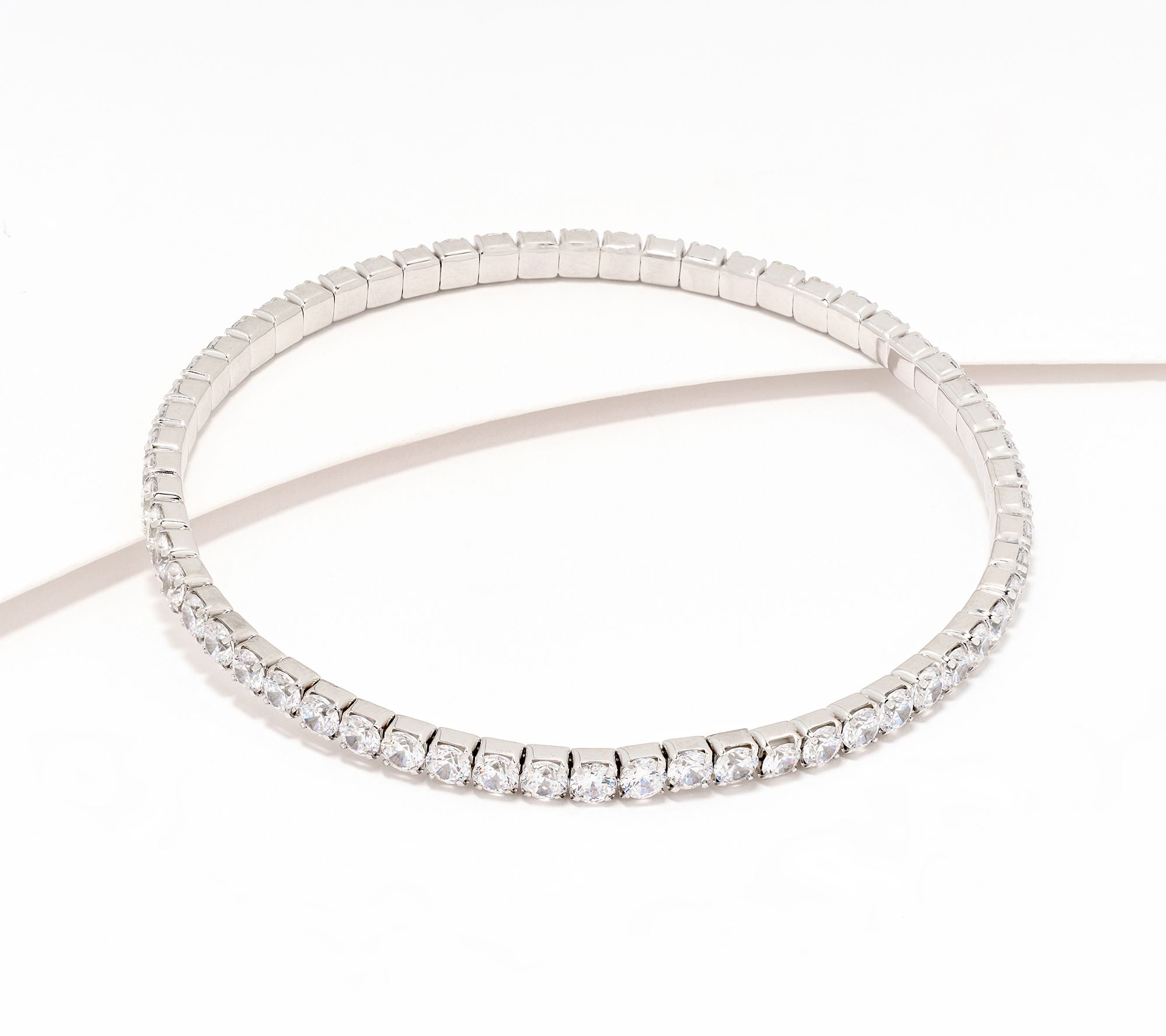 Diamonique Classics Tennis Bangle Bracelet, Sterling Silver