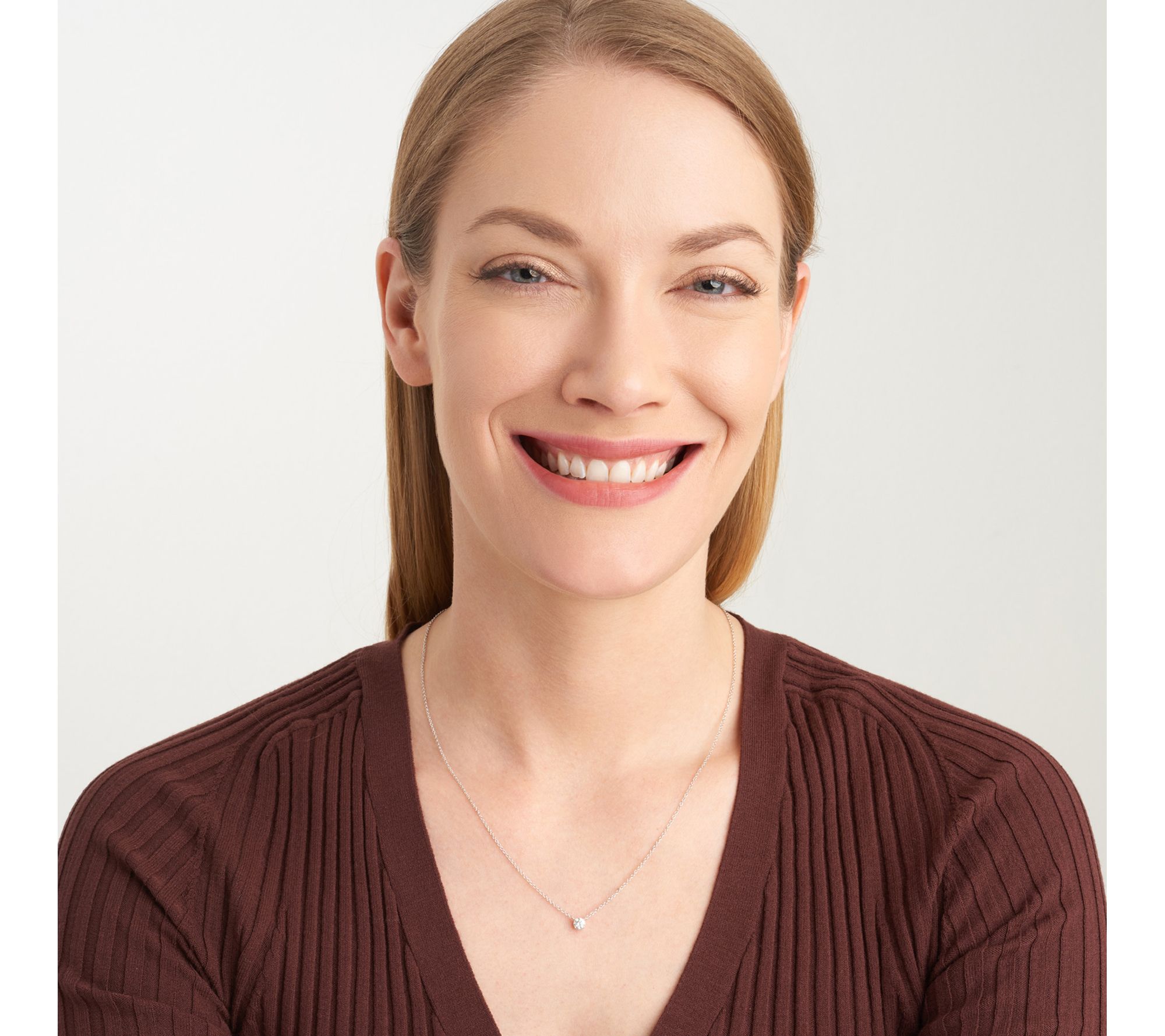 LuxLab 0.25 cttw Grown Diamond Solitaire Neckla ce, Sterling