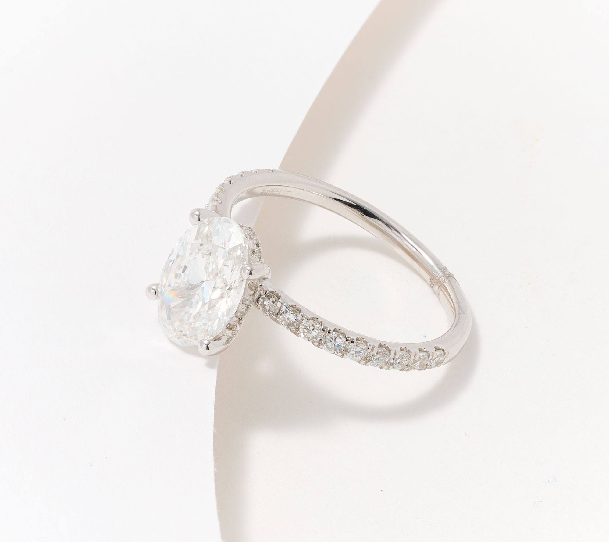 Effy Lab Grown Diamond 2cttw. White Diamond Oval Ring, 14K Gold