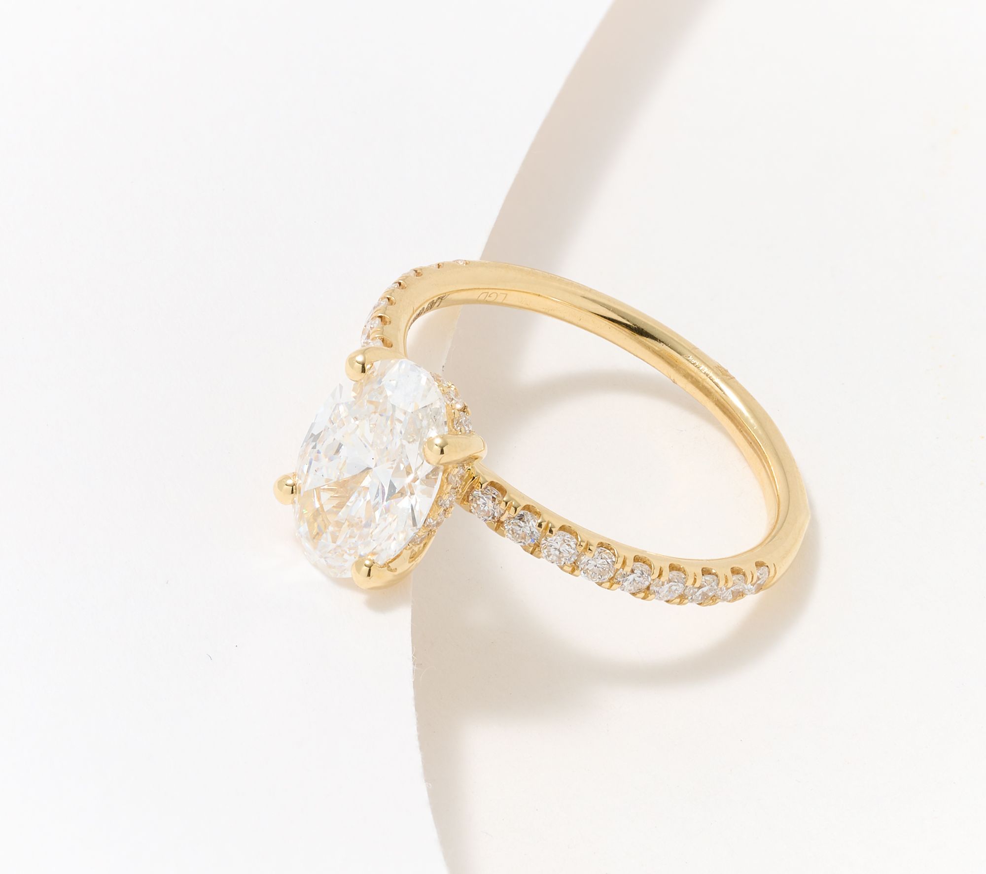 Effy Lab Grown Diamond 2cttw. White Diamond Oval Ring, 14K Gold