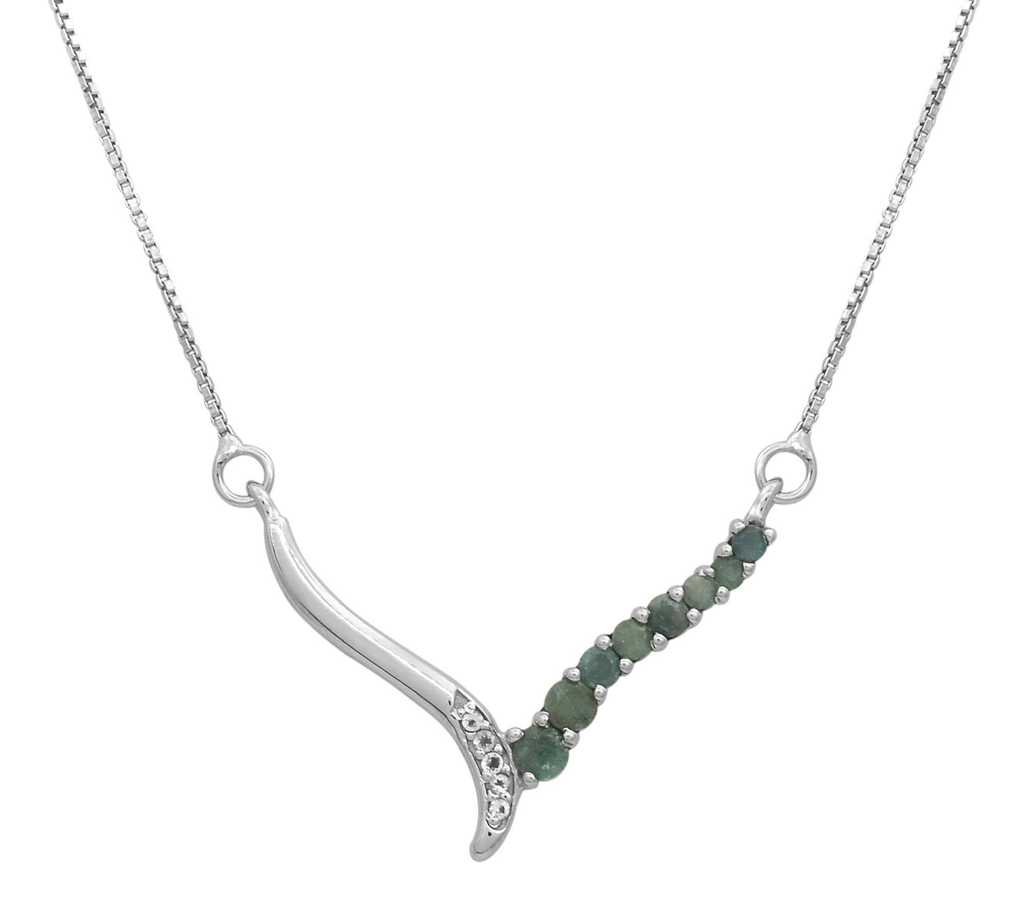 Affinity Gems Corundum & White Zircon Necklace,Sterling
