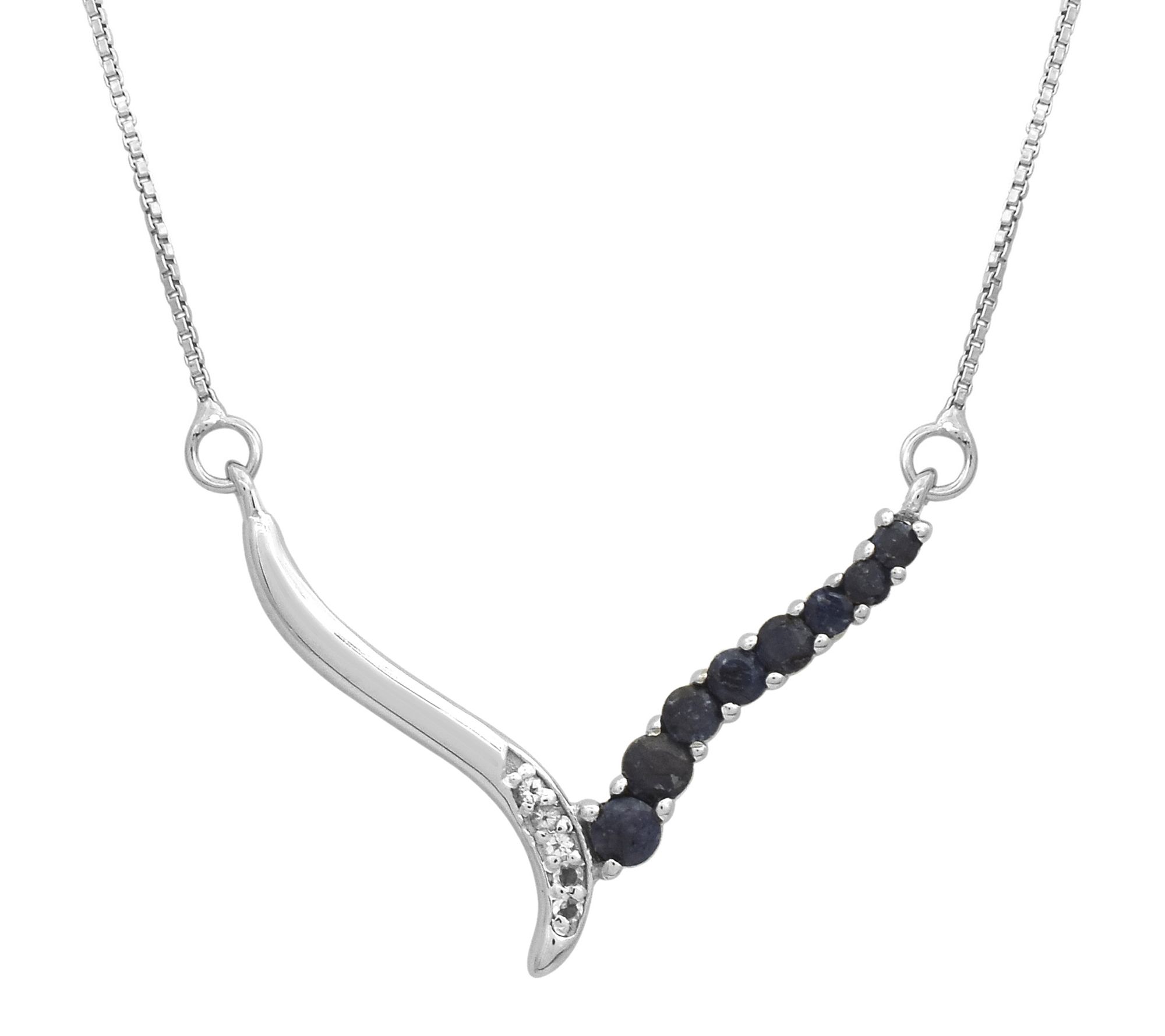Affinity Gems Corundum & White Zircon Necklace,Sterling
