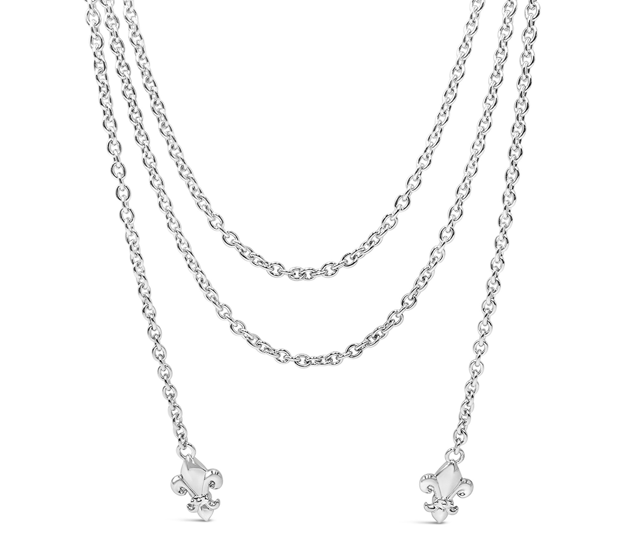 Margo Manhattan Sterling Silver Fleur De Lis Wrap Necklace