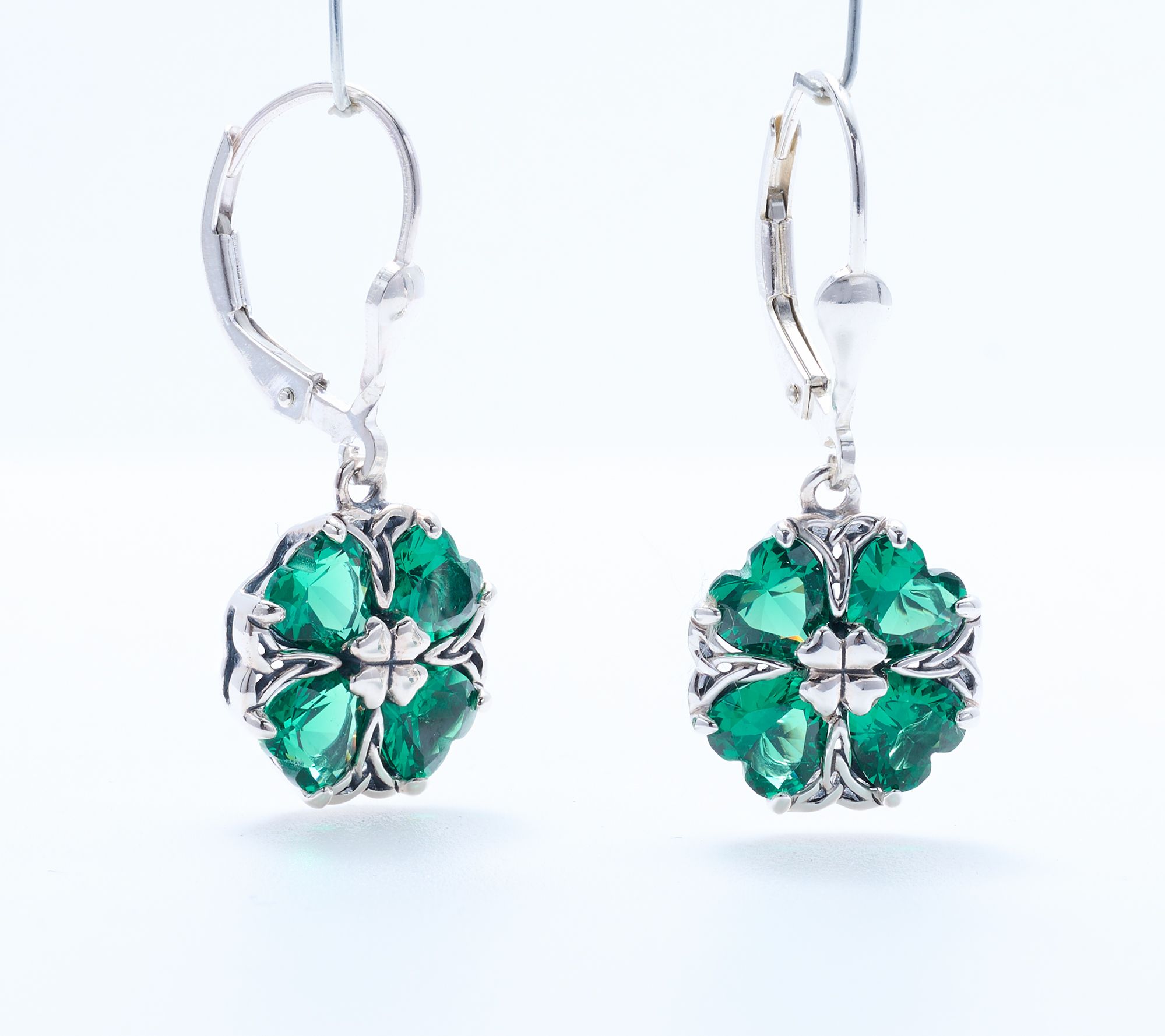 JMH Jewellery Sterling Silver Four Leaf Clover Earrings